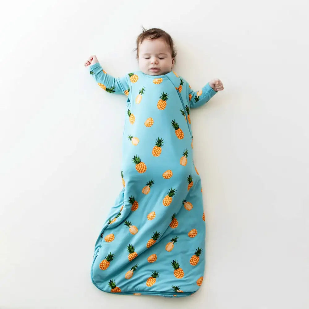 Kyte Baby 1.0 Tog Sleep Sack - Soft Bamboo Baby Sleeping Bag for Newborns & Infants | Perfect for Nursery, Daycare & Travel (Pineapple Print)