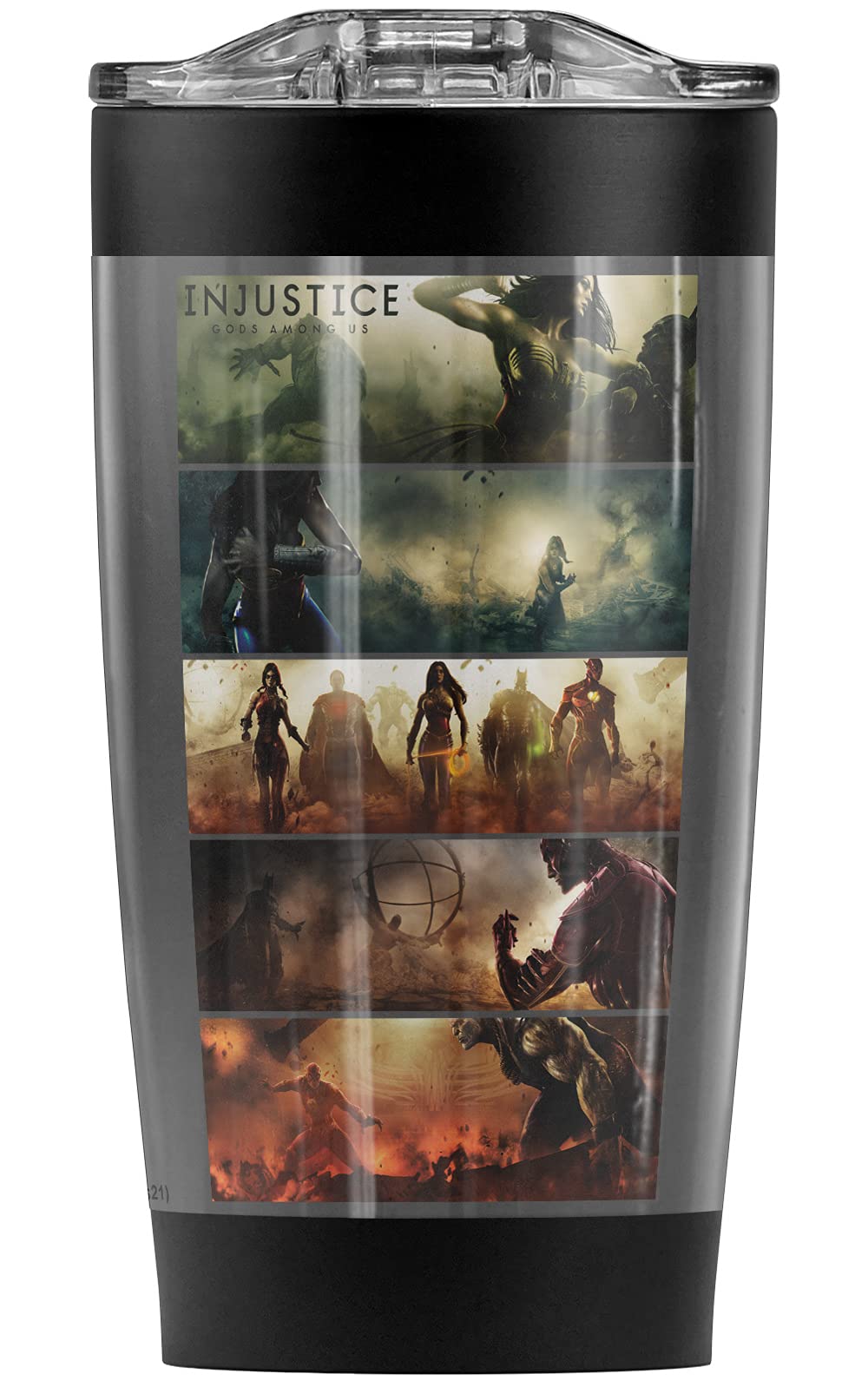 Injustice: Gods Among Us Stainless Steel Tumbler 20oz - Vacuum Insulated Travel Mug with Leakproof Lid - Keeps Hot & Cold for Hours - Perfect for Coffee, Tea, Iced Drinks - Great for Superhero Fans, Office, Gym, Commuting, Outdoor Adventures