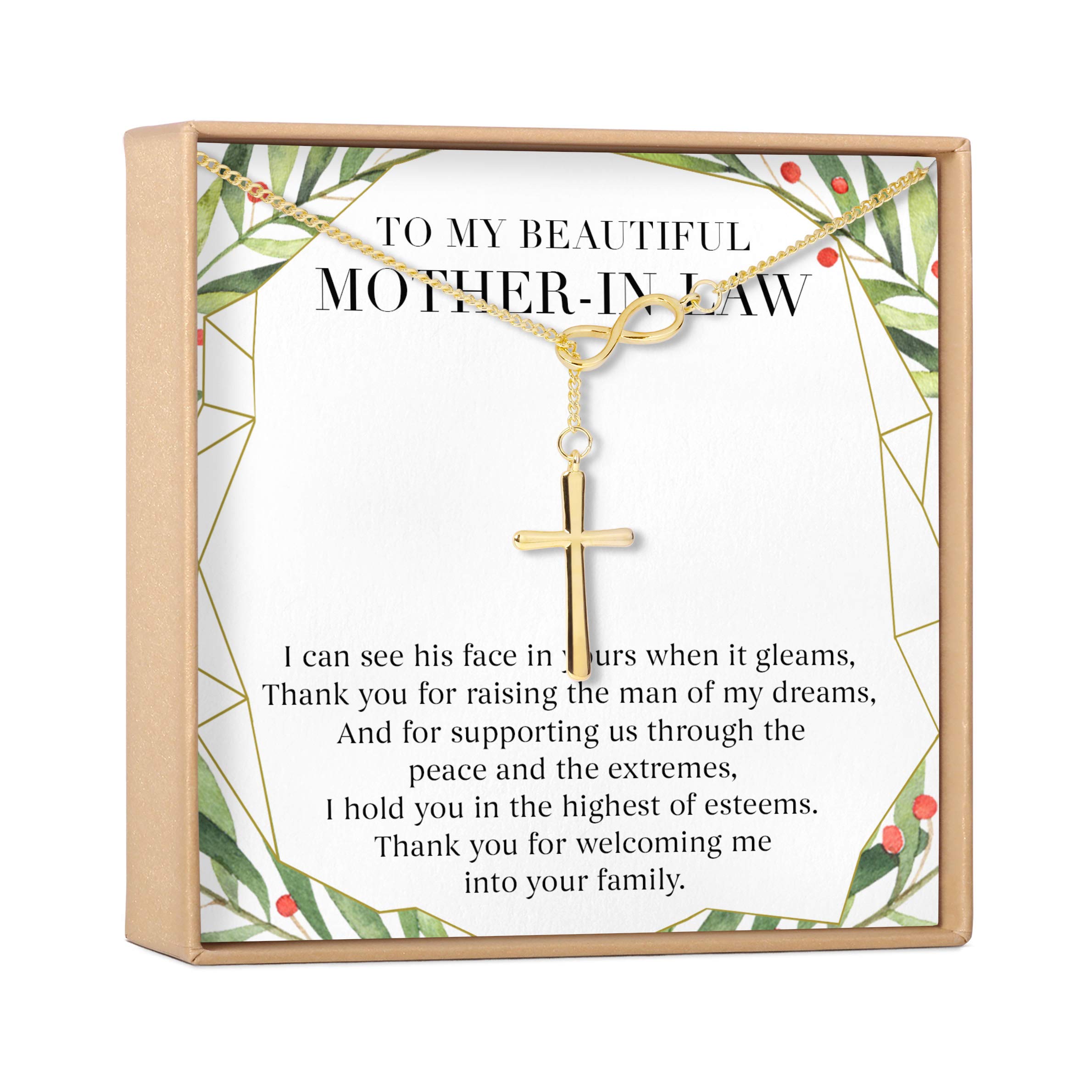 Mother-in-Law Christmas Necklace Gift Set - Elegant Jewelry with Heartfelt Card for Xmas, Birthday & Special Occasions | Perfect Present for Husband's Mom, Wife's Mom & Mother Figures | Jewelry Gift Ideas for Women