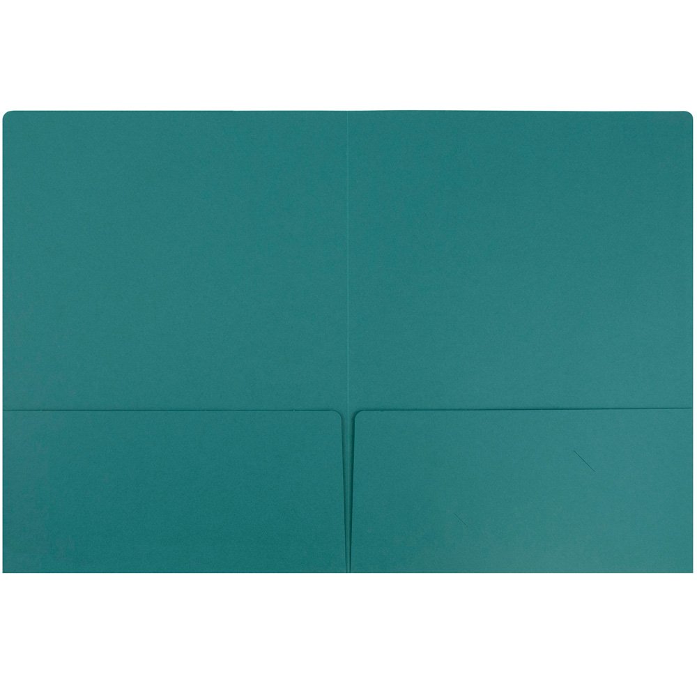 Premium Matte Cardstock Twin Pocket Folders - 100-Pack Teal Blue Folders for School, Office & Organization | Heavyweight Paper Folders for Documents, Projects & Presentations