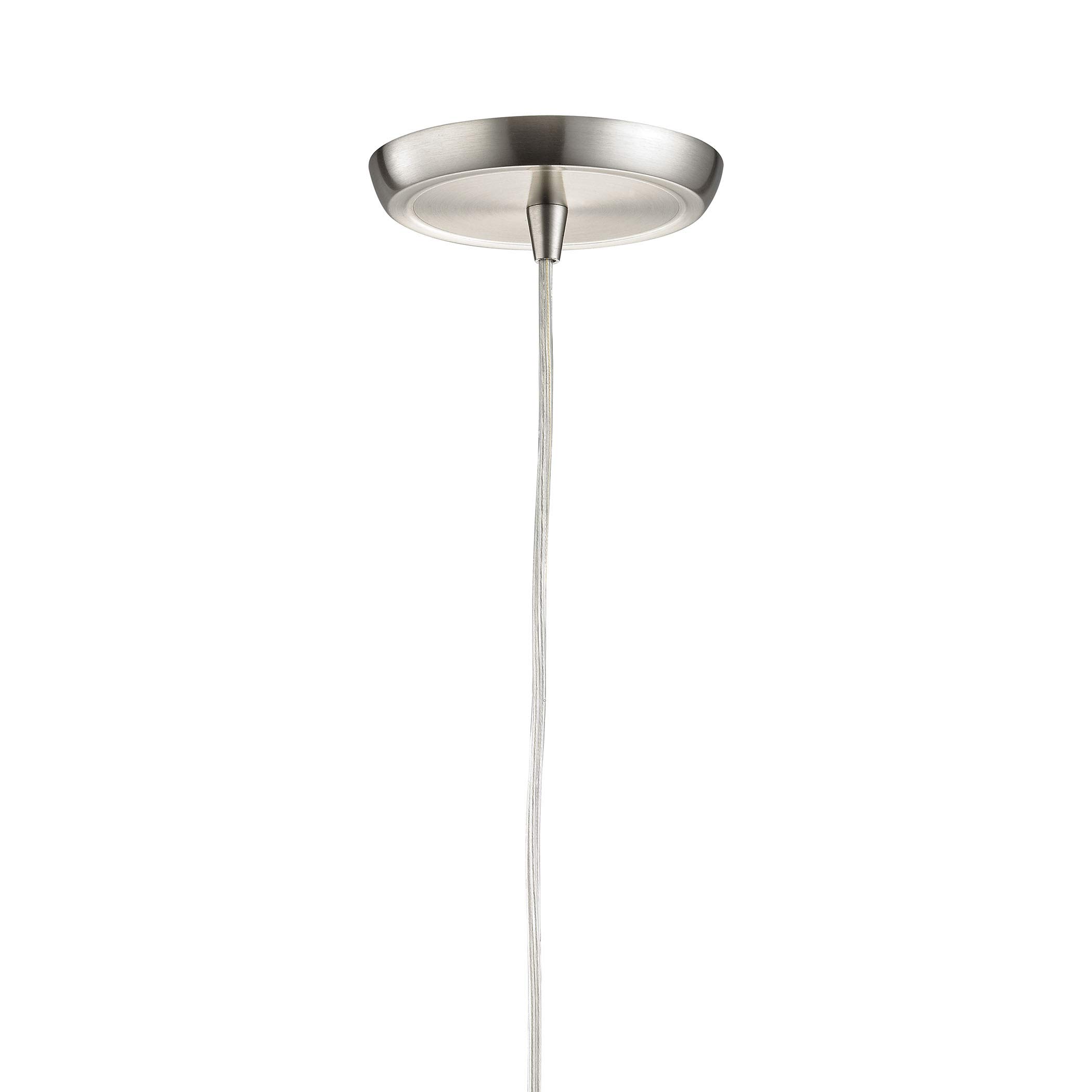 Elk Home Vines Mini Pendant Light - 1-Light Satin Nickel Finish with Tan Glass & Glass Wrap, Transitional Style Ceiling Fixture for Kitchen Island, Dining Room, or Entryway Lighting