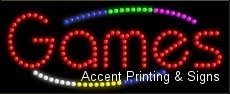 LED Game Sign for Business Displays - Horizontal Electronic Light Up Sign for Arcades & Retail Stores (11