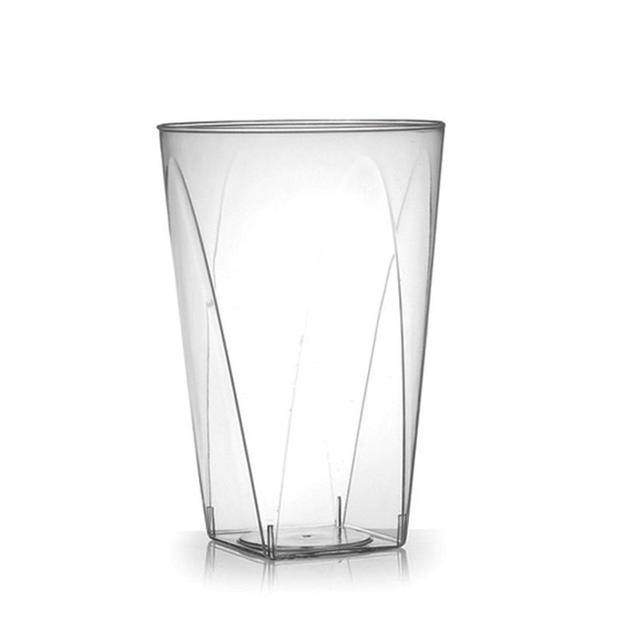 10 Oz Clear Plastic Tumbler Cups - Square Disposable Party Cups for Beverages, Cocktails, and Smoothies - Perfect for Weddings, BBQs, and Birthday Parties