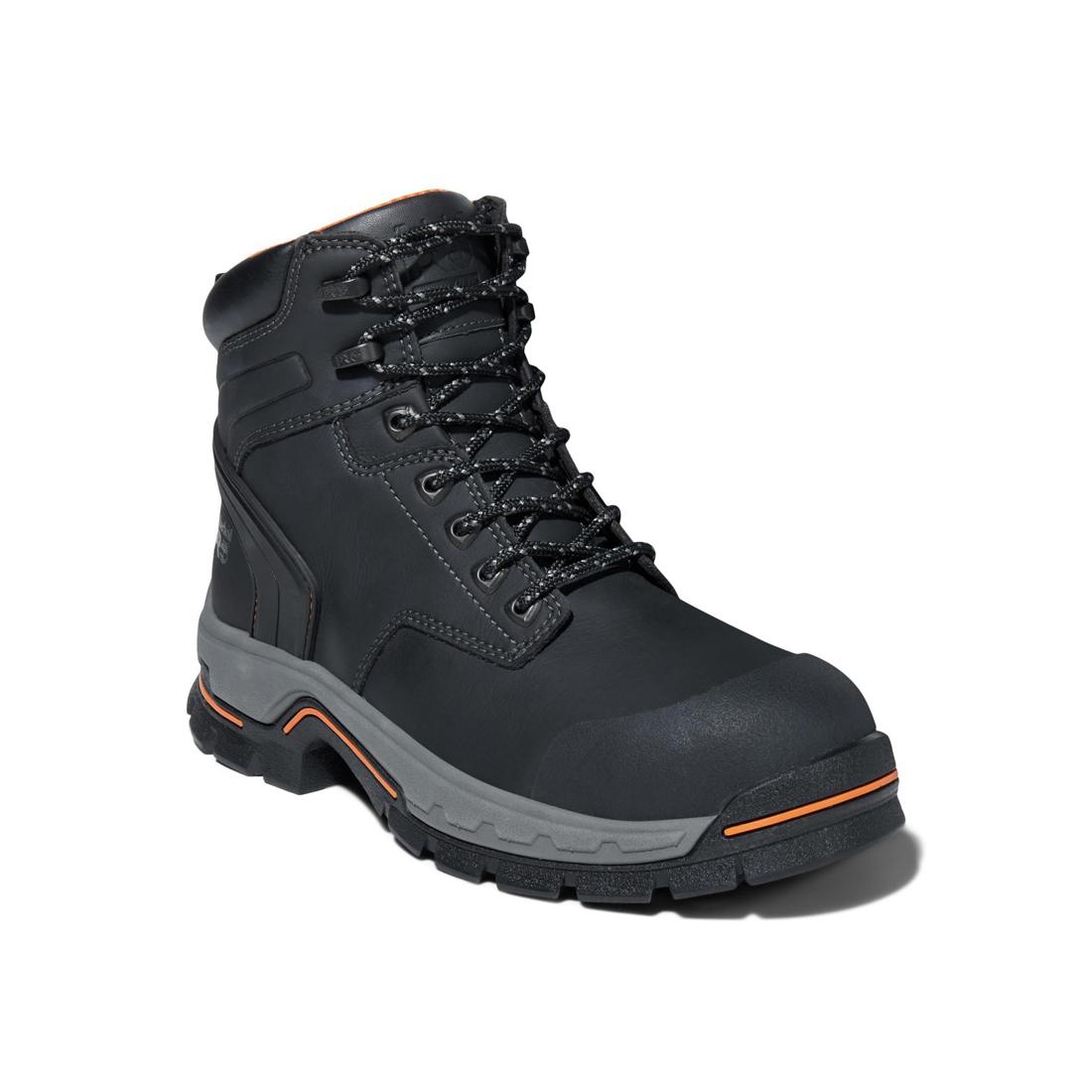 Stockdale 6 Inch Alloy Toe Work Boots for Men - Black Safety Shoes with Steel Toe Protection | Durable Construction for Construction, Warehouse & Industrial Work