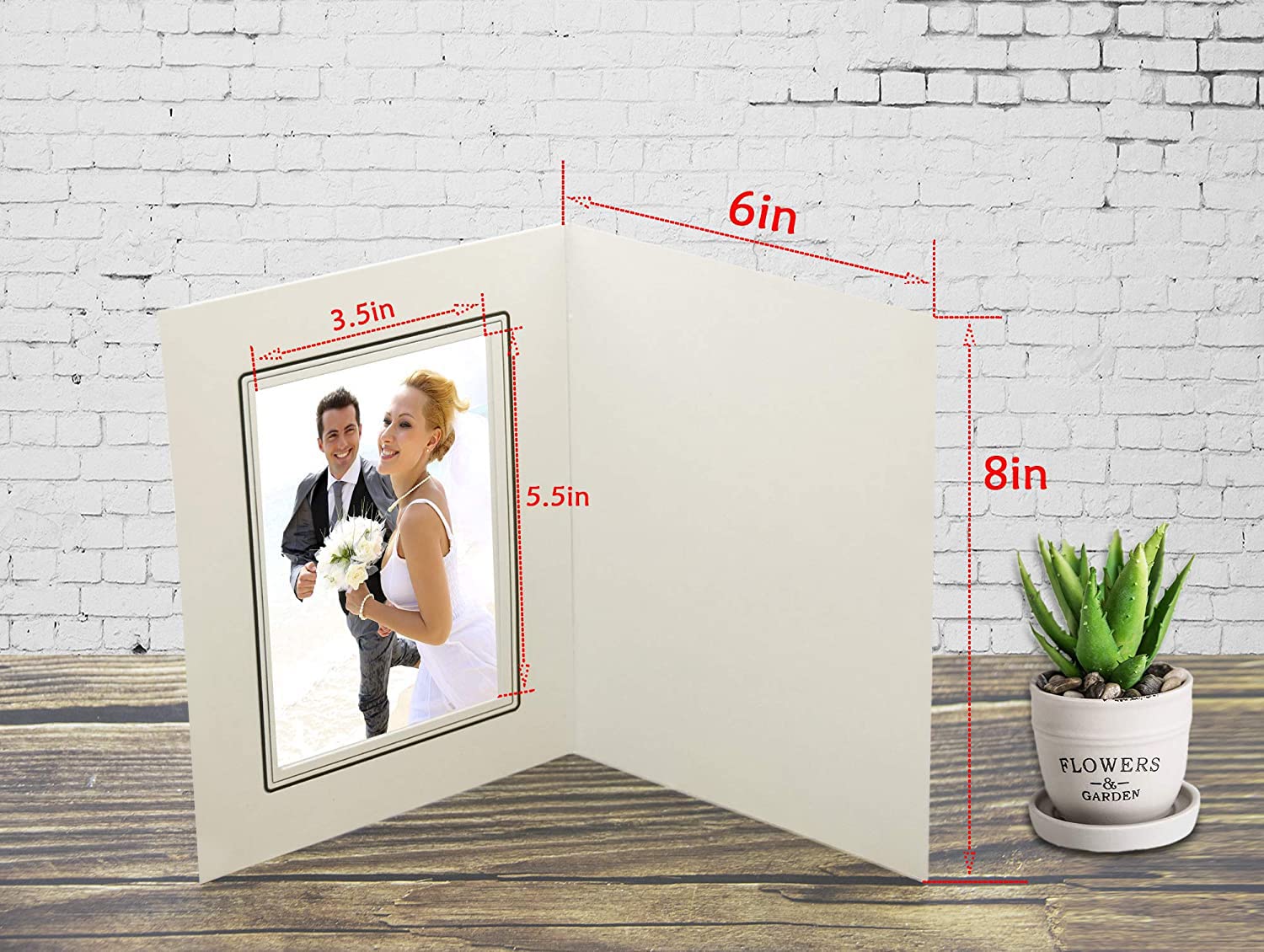 100-Pack 4x6 Photo Folders & Cardboard Picture Frames - Ivory with Black Lining for Greeting Cards, Invitations | Perfect for Graduation, Christmas, Wedding & Special Events | Archival Quality Photo Storage & Display Solution