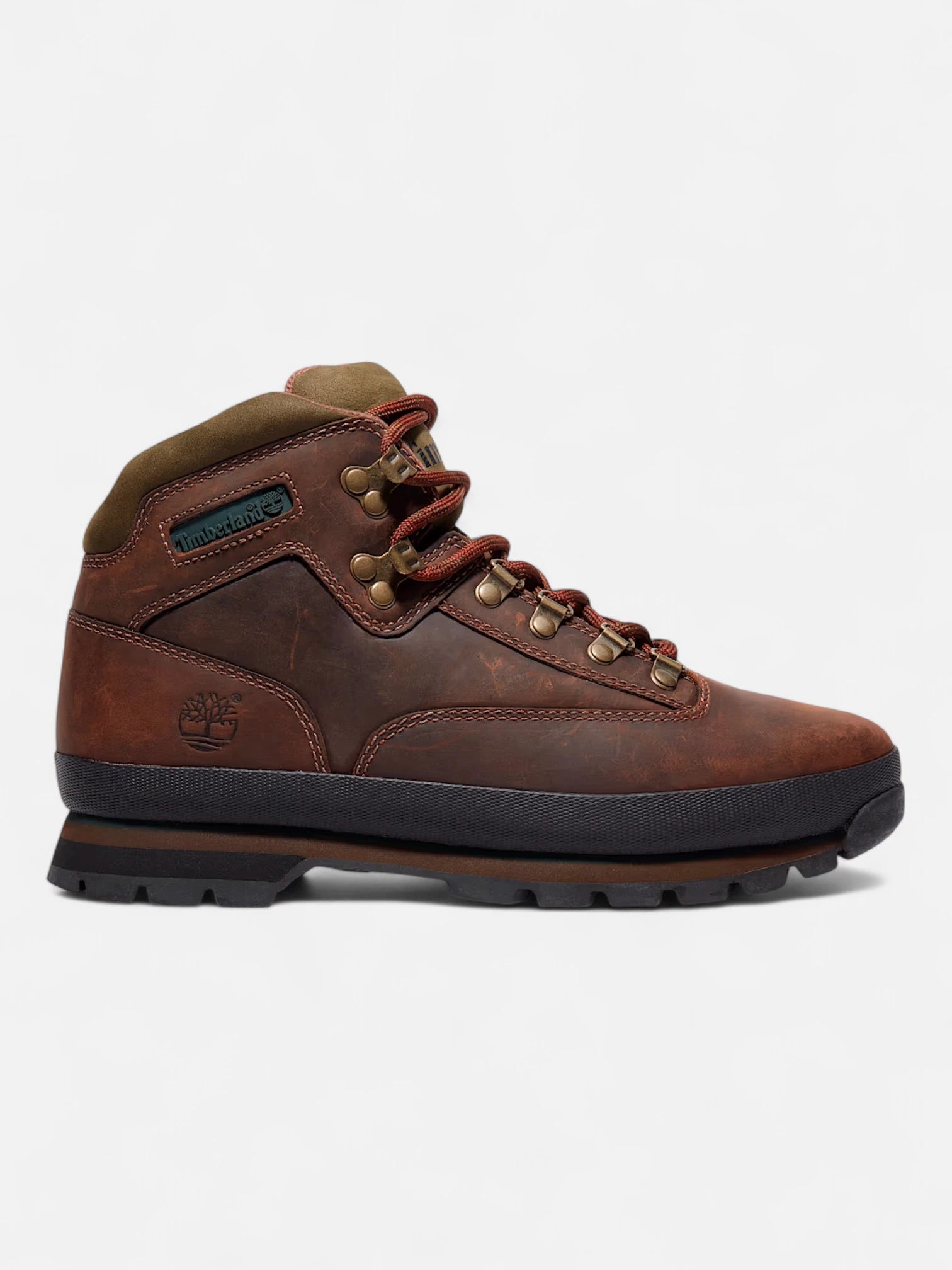 Timberland Euro Hiker Mid Waterproof Hiking Boots for Men - Brown Leather Outdoor Boots for Trekking & Camping Adventures