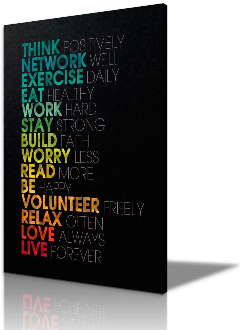 Inspirational Wall Art with Motivational Quotes - 28''Wx40''H Positive Office & Classroom Decor - Perfect for Home, Workspace, and School Motivation