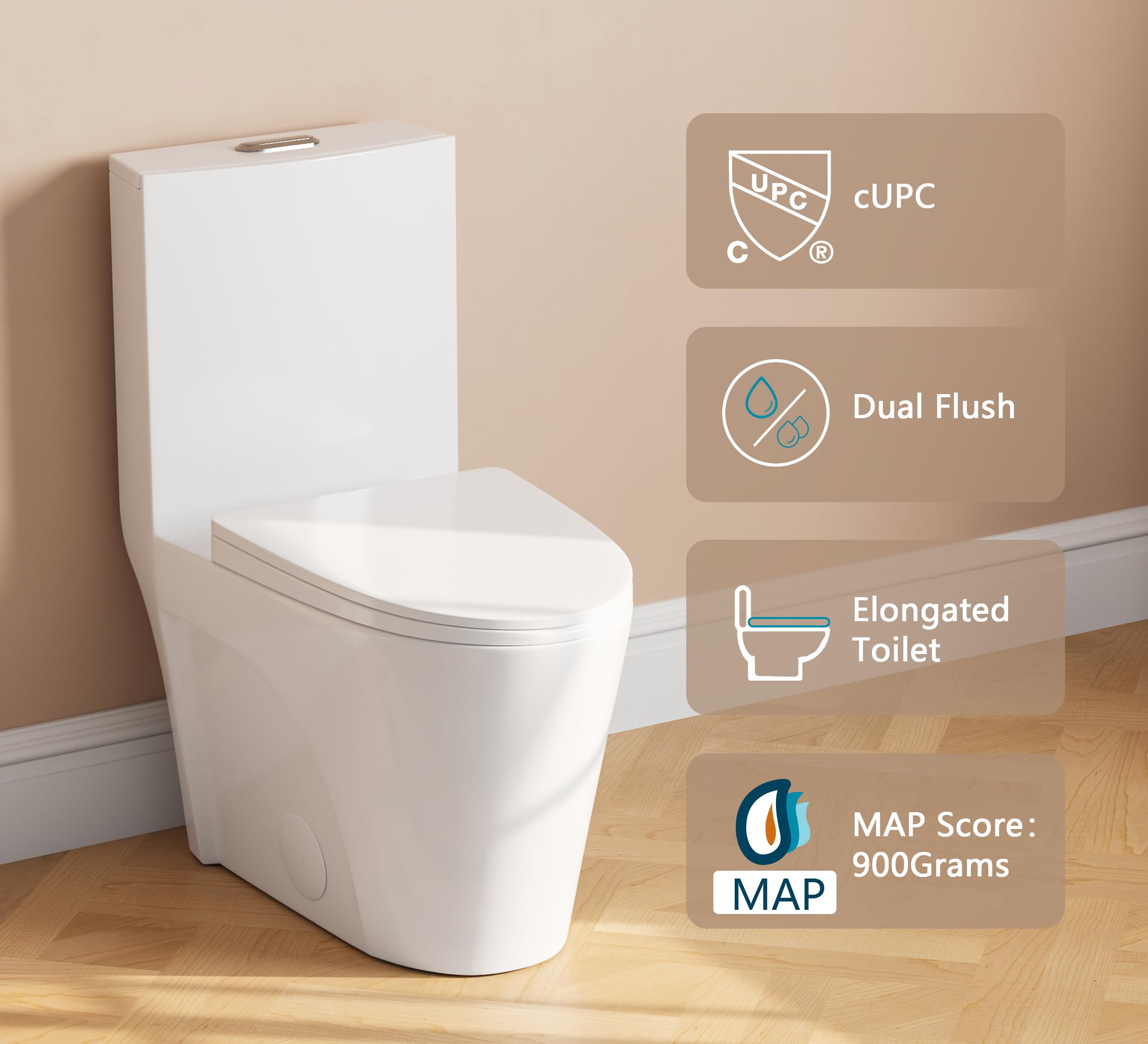 DeerValley Elongated One Piece Toilet - 17