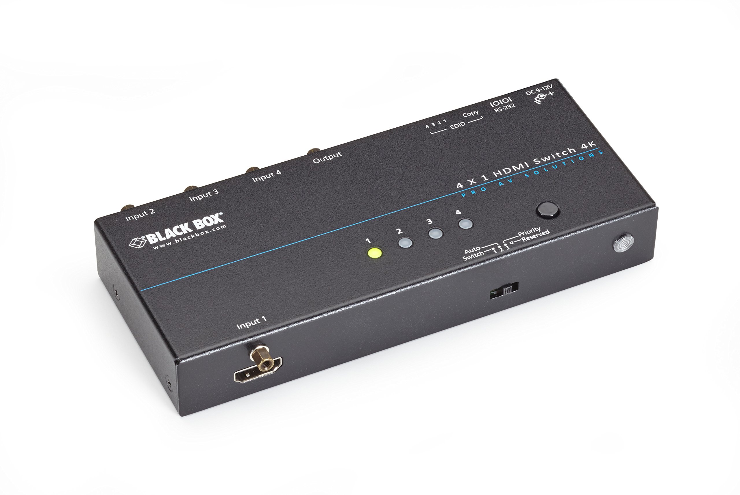 4K HDMI Matrix Switch 2x1 - Black Box VSW-HDMI2X1-4K for Home Theater & Gaming Setup - Ultra HD Video Switching Solution for Multiple Devices