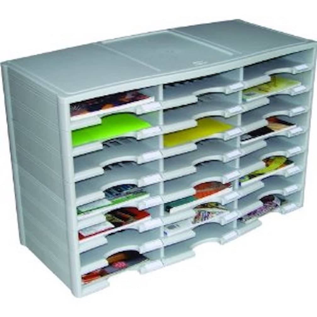 Storex 24 Compartment Organizer - Plastic Storage Box with Dividers for Office Supplies, Crafts, Jewelry & Small Parts | Perfect for Home, Office & School Organization