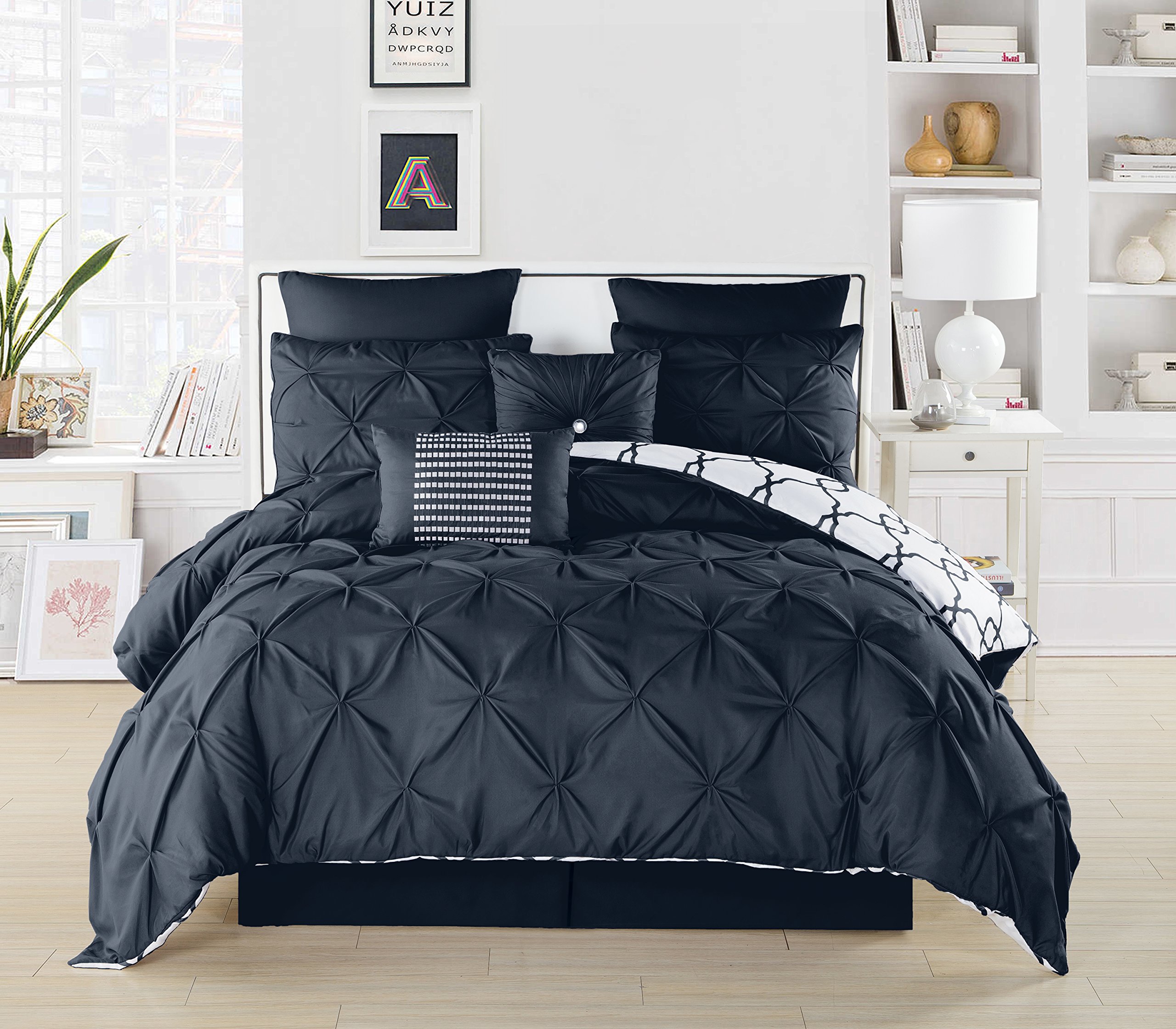 Duck River Textiles Easy Comforter Set - Navy Blue Soft Bedding for Queen/King Size - Perfect for Cozy Bedrooms & Guest Rooms