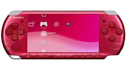 Refurbished PSP Slim & Lite 3000 Handheld Gaming Console - 8GB Memory Card Included (Red) | Portable Retro Gaming Device for Travel, Commute & Home Entertainment