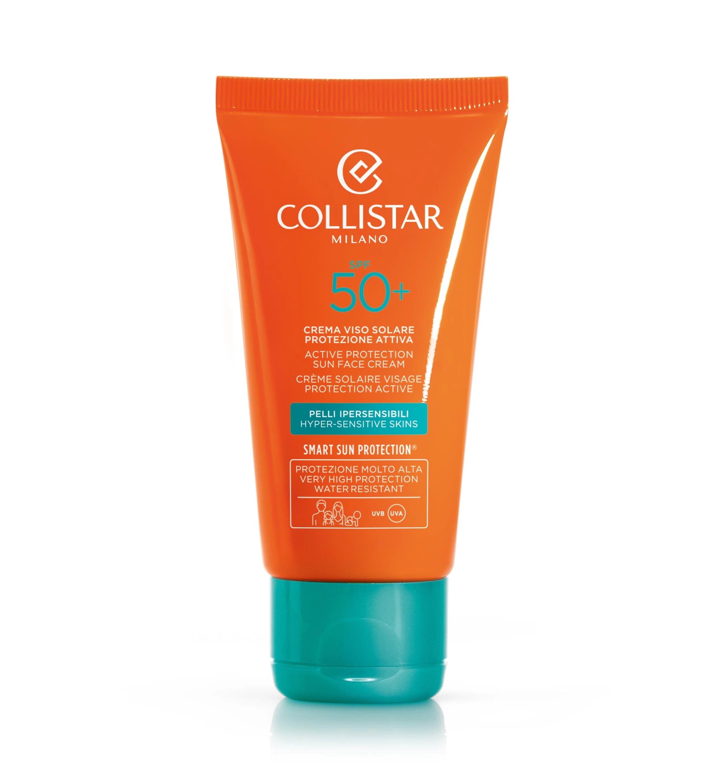 Collistar Sun Face Cream SPF 50+ - Anti-Spot & Anti-Aging Sunscreen for Face - Daily UV Protection for Women & Men - Perfect for Beach, Pool & Outdoor Activities