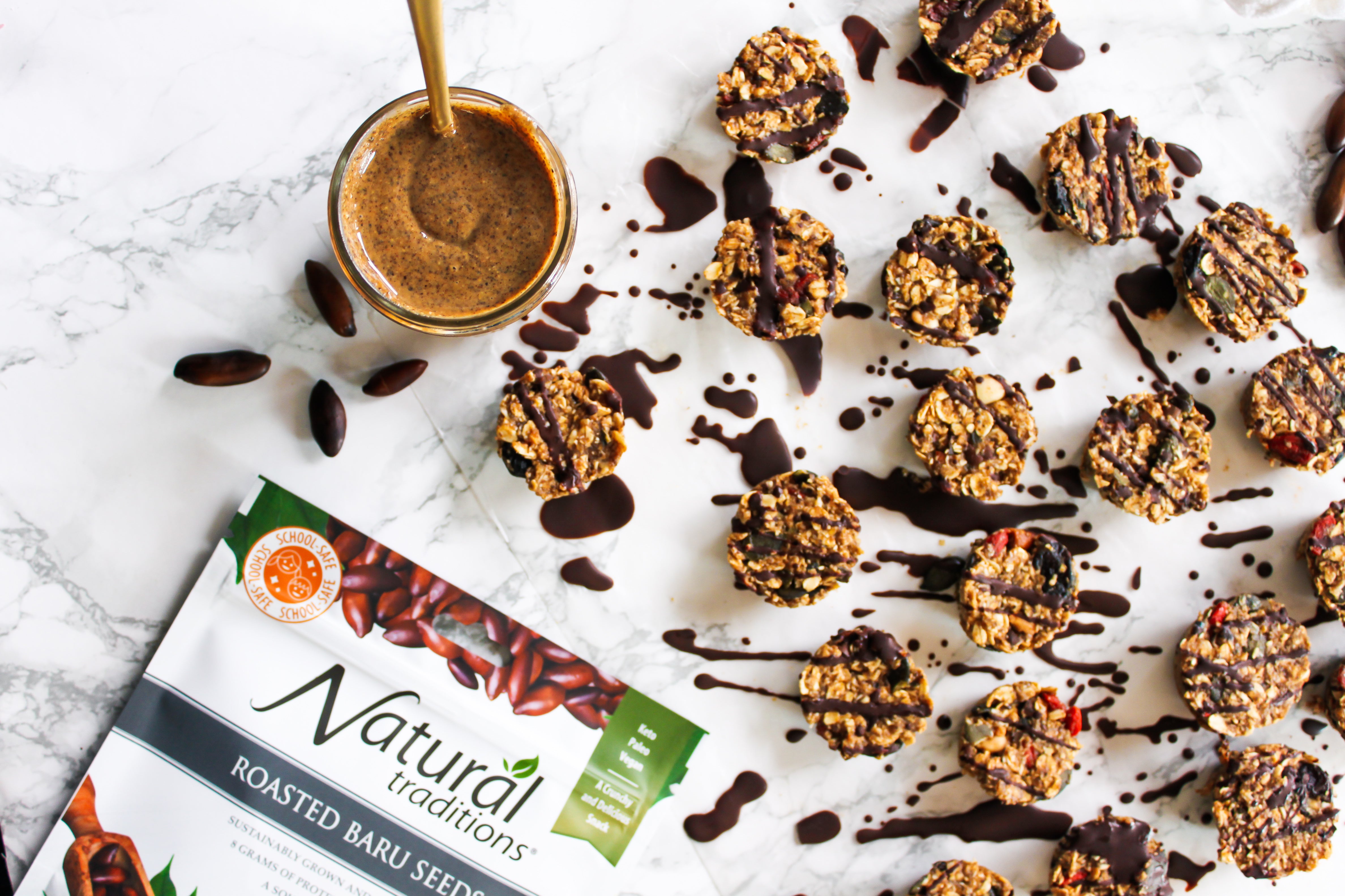 Healthy No Bake Nut Free Granola Bites - Gluten Free Vegan Energy Snacks for Kids & Adults - Perfect for School Lunch, Hiking & On-the-Go Snacking