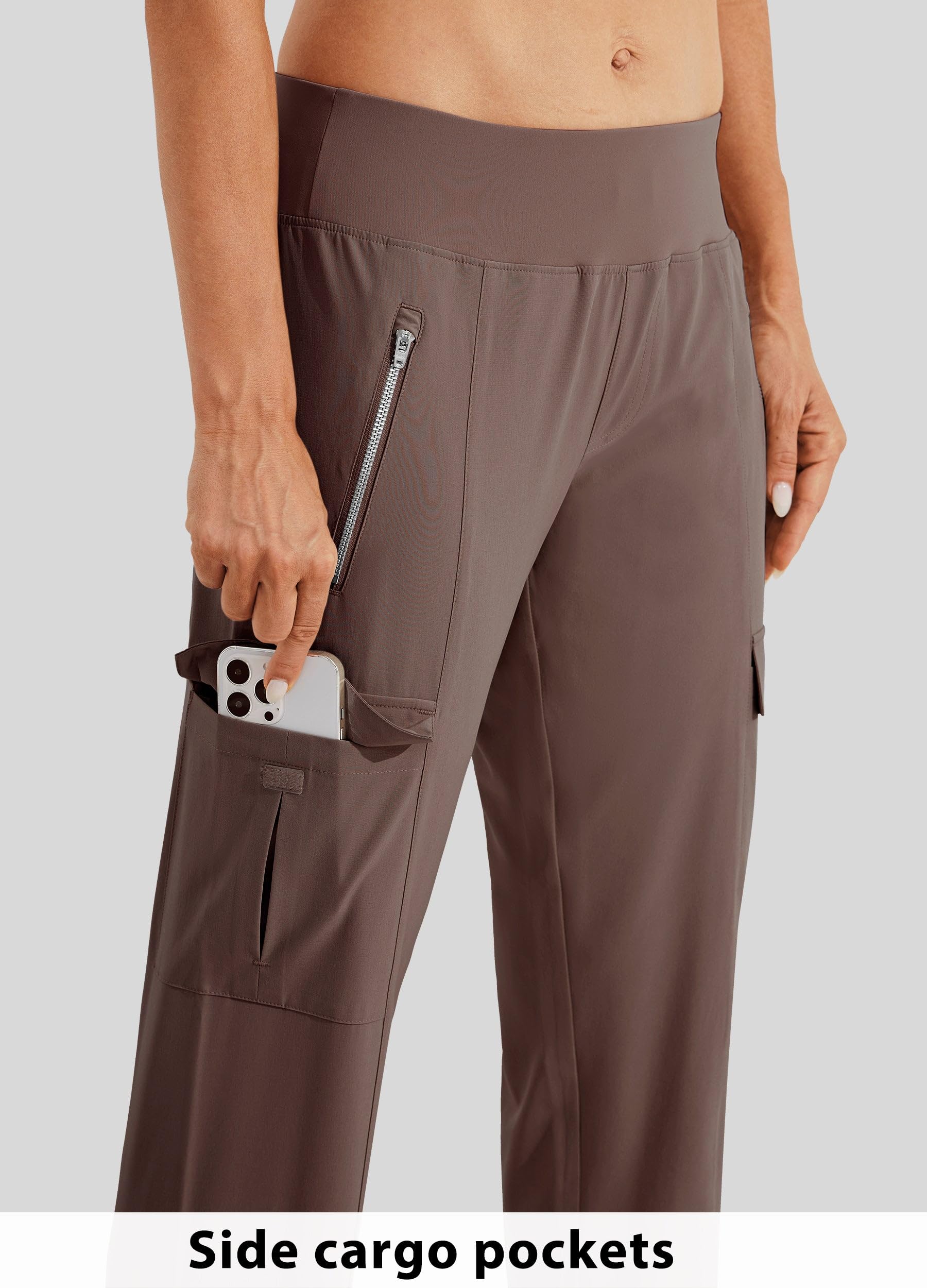 Willit Women's Golf Pants - Quick Dry Athletic Pants with Pockets, Lightweight Water Resistant Cargo Pants for Golf, Travel & Outdoor Activities
