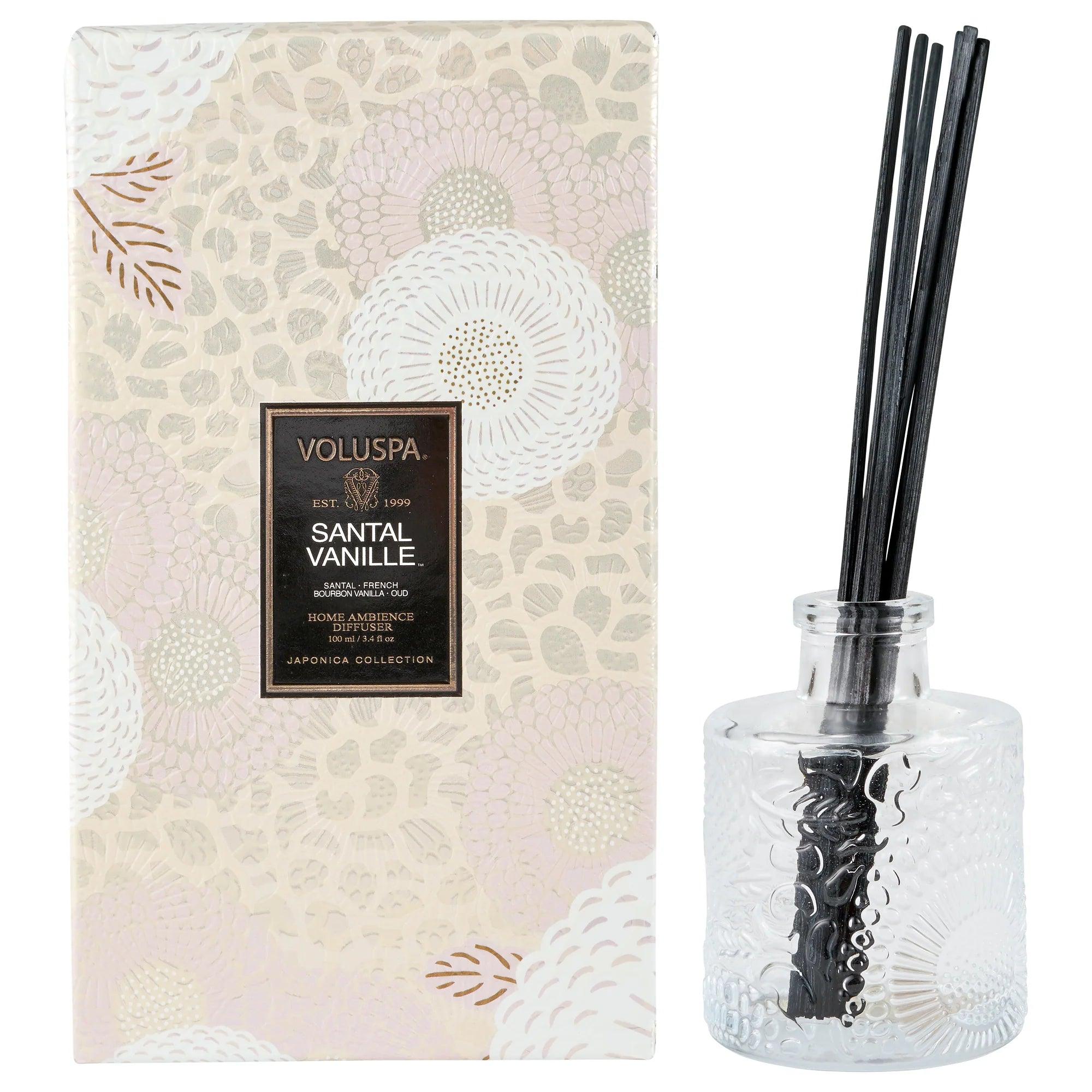 Santal Vanille Reed Diffuser - Premium Aromatherapy Oil Diffuser for Home, Office & Spa - Long-Lasting Fragrance for Relaxation & Stress Relief