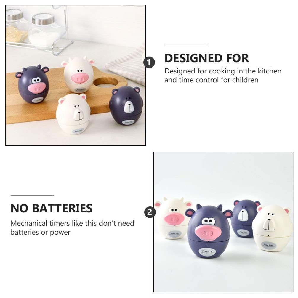 Hemoton Manual Kitchen Timer - Cartoon Cow Mechanical Cooking Timer with Alarm, Home & Office Desktop Decor - Perfect for Baking, Cooking, Study Sessions and Time Management