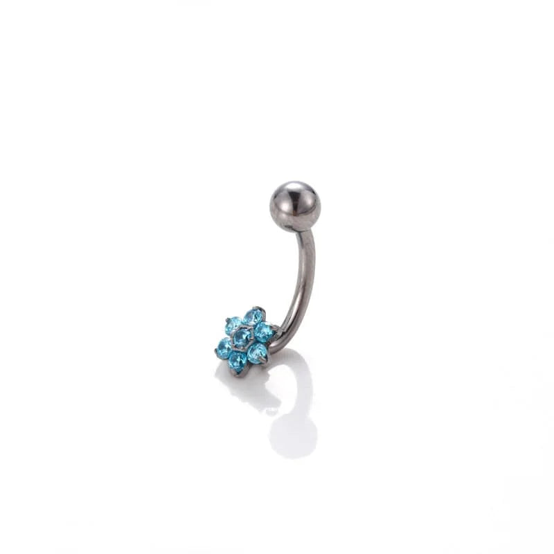 14G Titanium Belly Ring - Hypoallergenic Flower Navel Piercing Jewelry for Women | Perfect for Everyday Wear, Parties & Beach Outfits