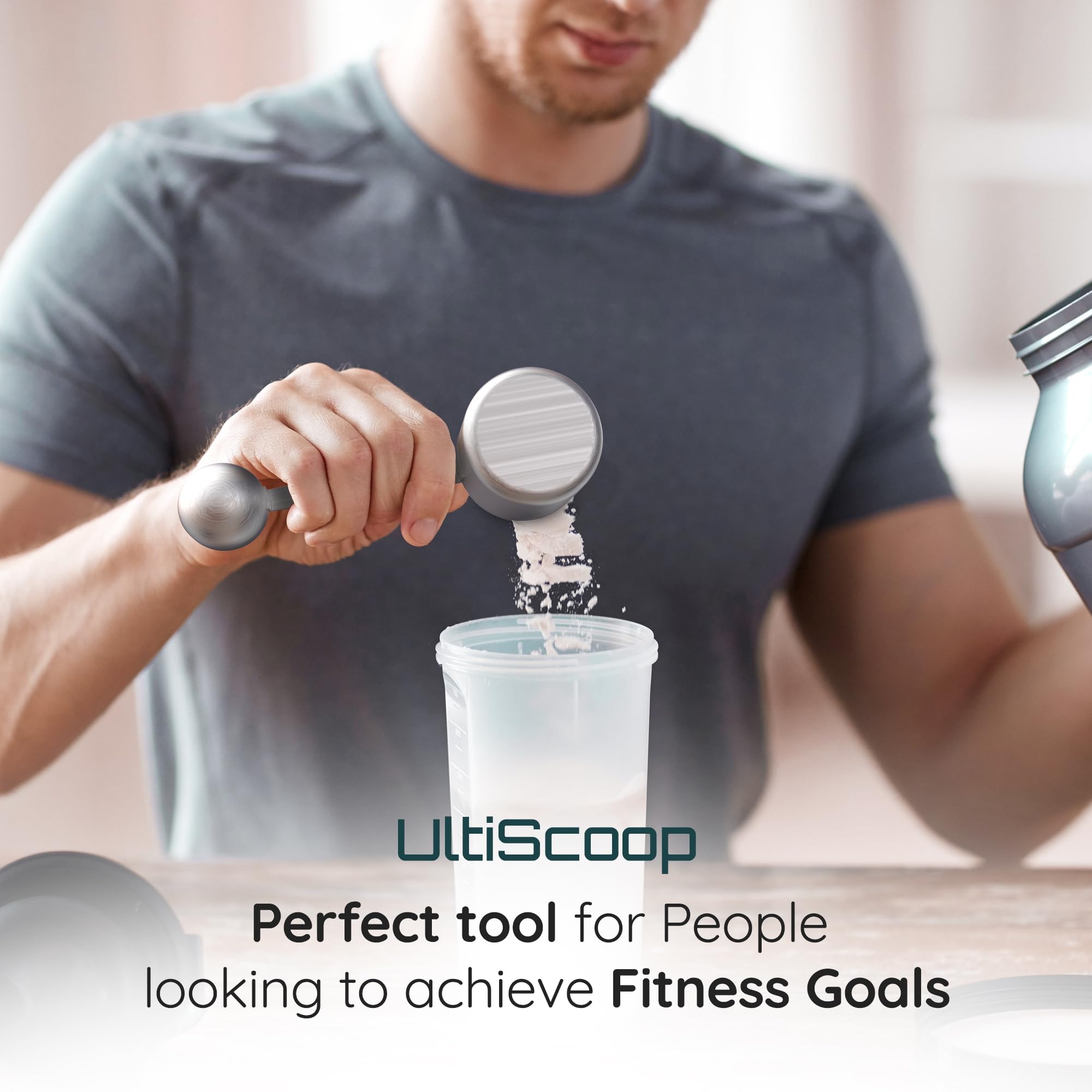 Dual-Sided Stainless Steel Protein Scoop 30g & 5g - Precision Measuring Spoon for Creatine, Pre-Workout, Protein Powder - Perfect for Coffee, Spices, Baking & Cooking - Ideal for Kitchen, Gym & Supplement Use
