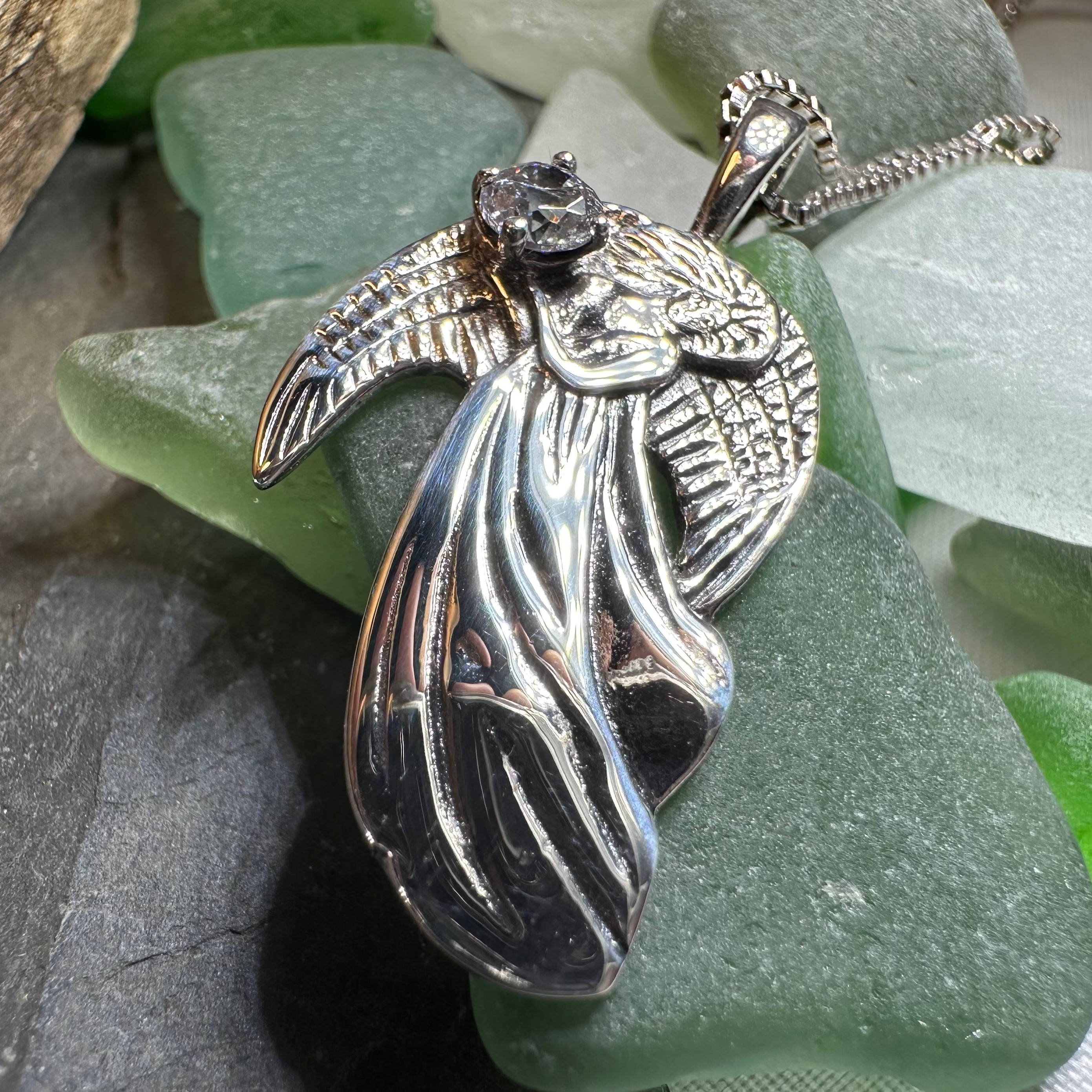 Adriel Angel Necklace - Sterling Silver Pendant with 18K Gold Plating, Gift for Women, Birthday, Anniversary, Christmas | Elegant Jewelry for Everyday Wear & Special Occasions