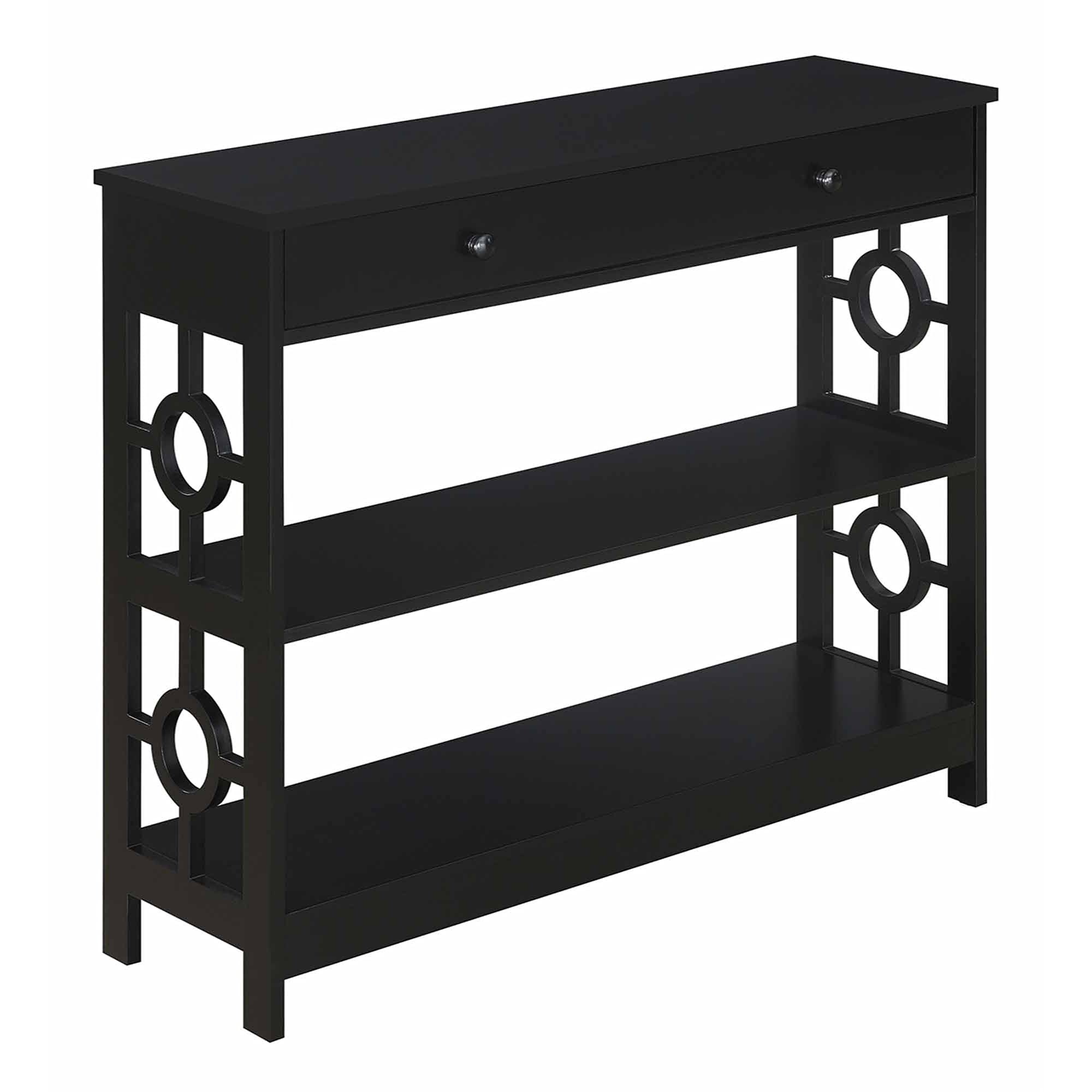 Ergode Modern Ring 1-Drawer Console Table with Open Shelves - Entryway Sofa Table, Hallway Storage, Living Room Furniture for Home Decor