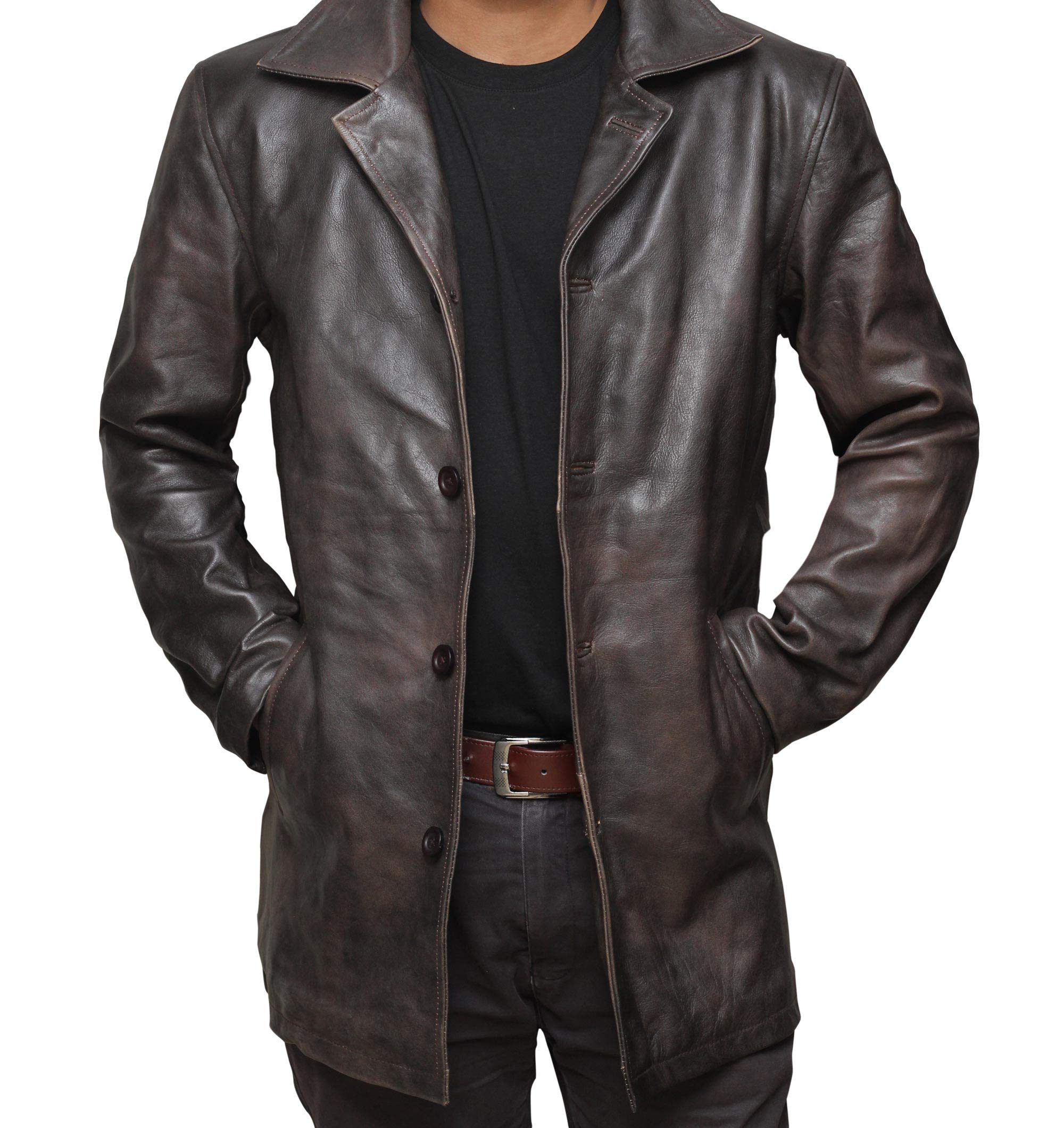 Men's Brown Distressed Leather Jacket - Vintage Style Genuine Leather Motorcycle Jacket for Men | Perfect for Biker Rides, Casual Outfits & Outdoor Adventures