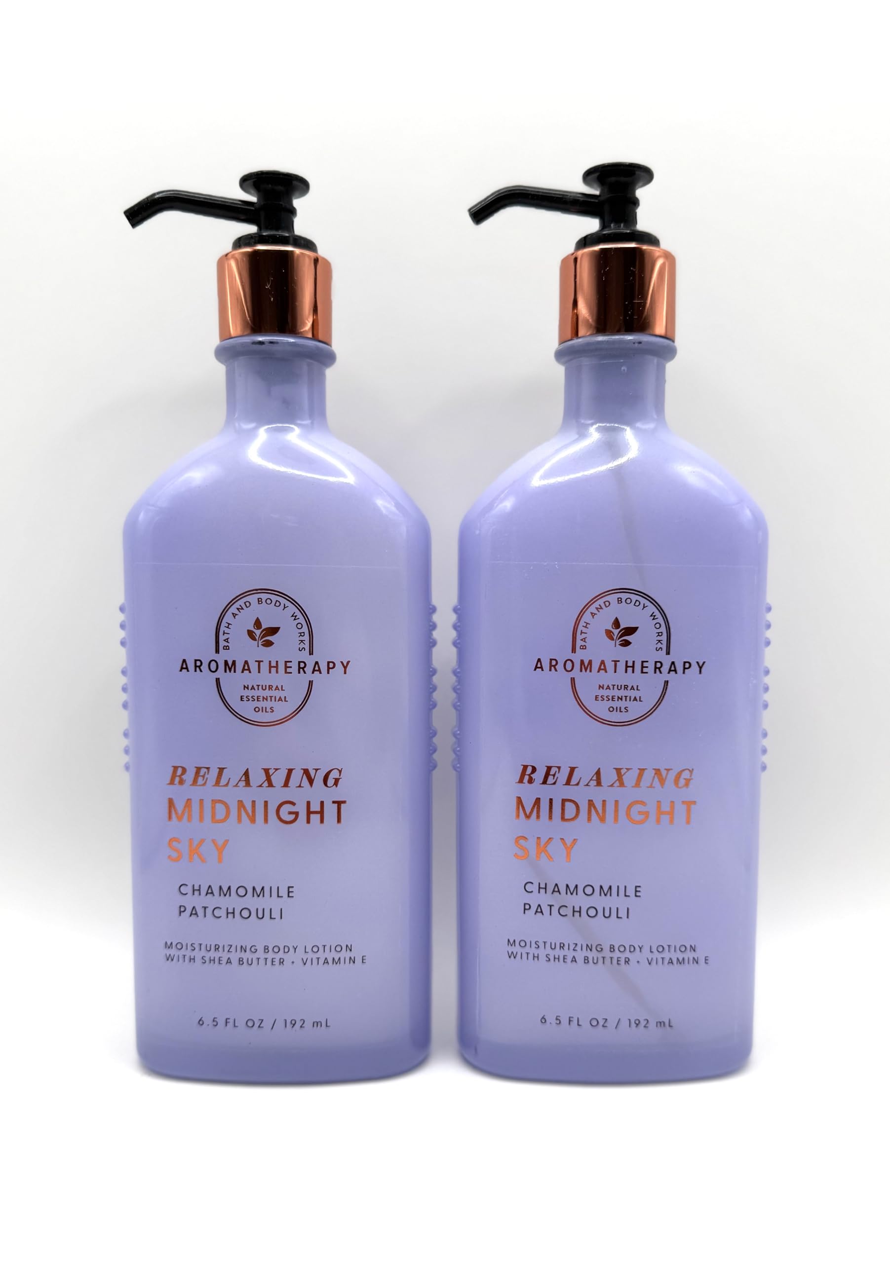 Midnight Sky Aromatherapy Body Lotion - Chamomile & Patchouli Scented Moisturizer for Relaxation, 6.5 fl oz (Pack of 2) | Perfect for Nighttime Skincare Routine & Stress Relief Before Bed