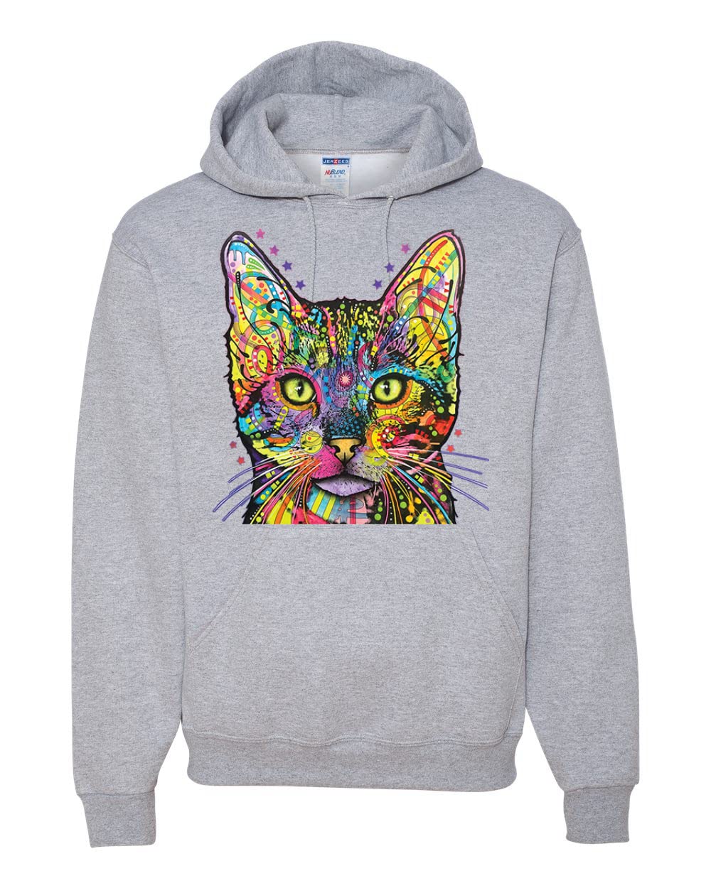 Colorful Cat Hoodie - Cat Mom & Dad Sweatshirt | Dean Russo Art Animal Lover Unisex Pullover | Gift for Pet Owners, Casual Wear & Cat-Themed Outfits