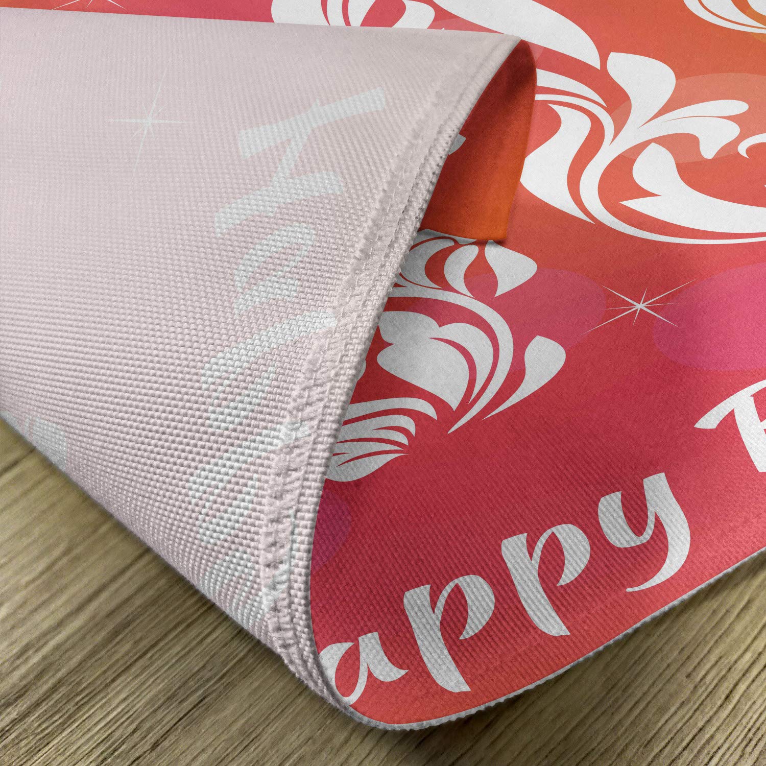 Ambesonne 40th Birthday Placemats Set of 4 - Happy 40th Celebration with Starry Design - Washable Fabric Table Mats for Dining Room & Kitchen Decor in Pink, Orange & White - Perfect for Birthday Parties & Anniversary Celebrations