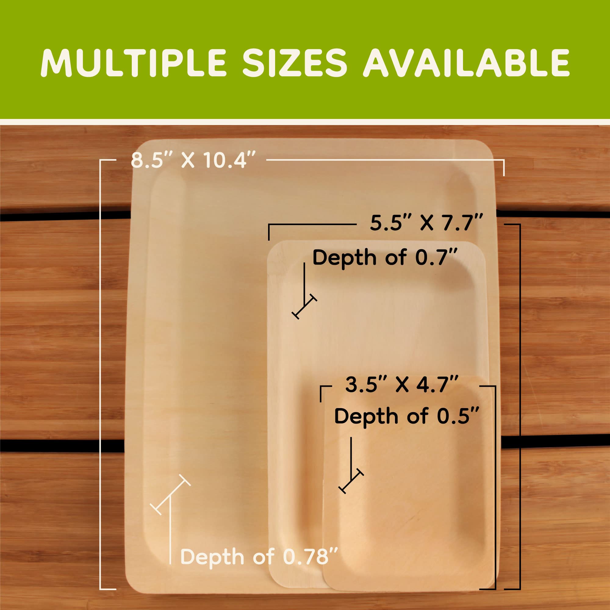 BambooMN - 300 Pack Eco-Friendly Disposable Bamboo Plates 7.7
