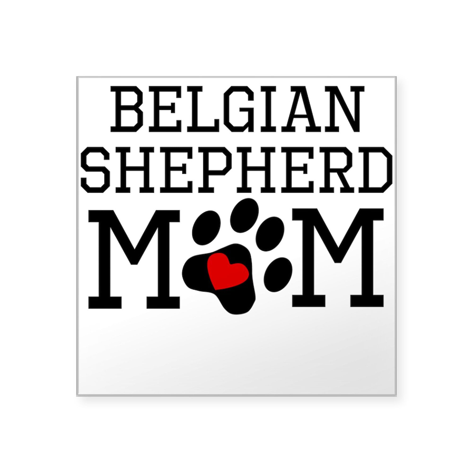 Belgian Shepherd Mom Car Sticker - Square Bumper Decal for Cars, Trucks & Windows | Perfect Gift for Dog Lovers & Belgian Shepherd Owners