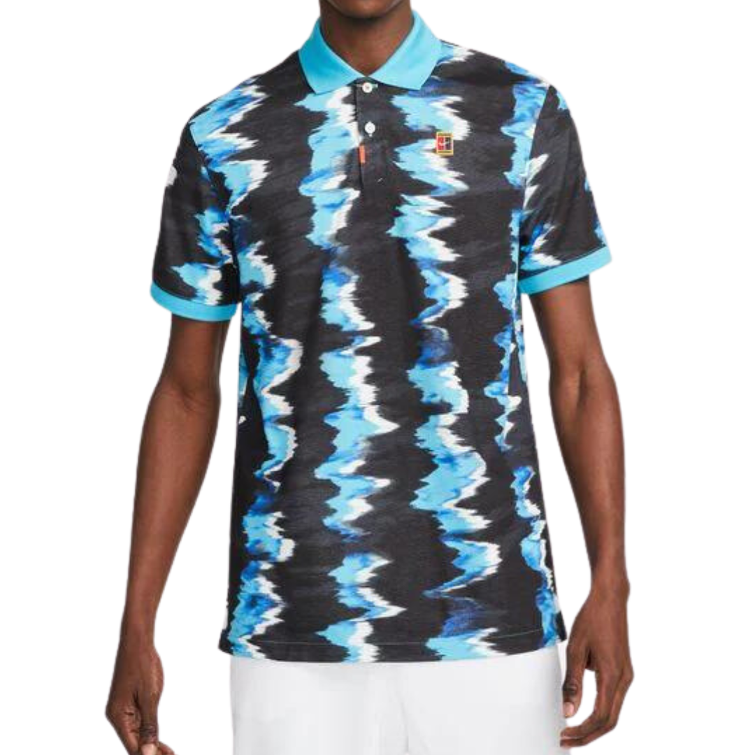 Nike Men's Slim Fit Printed Polo Shirt - Baltic Blue | Casual & Athletic Wear for Golf, Work & Everyday Style