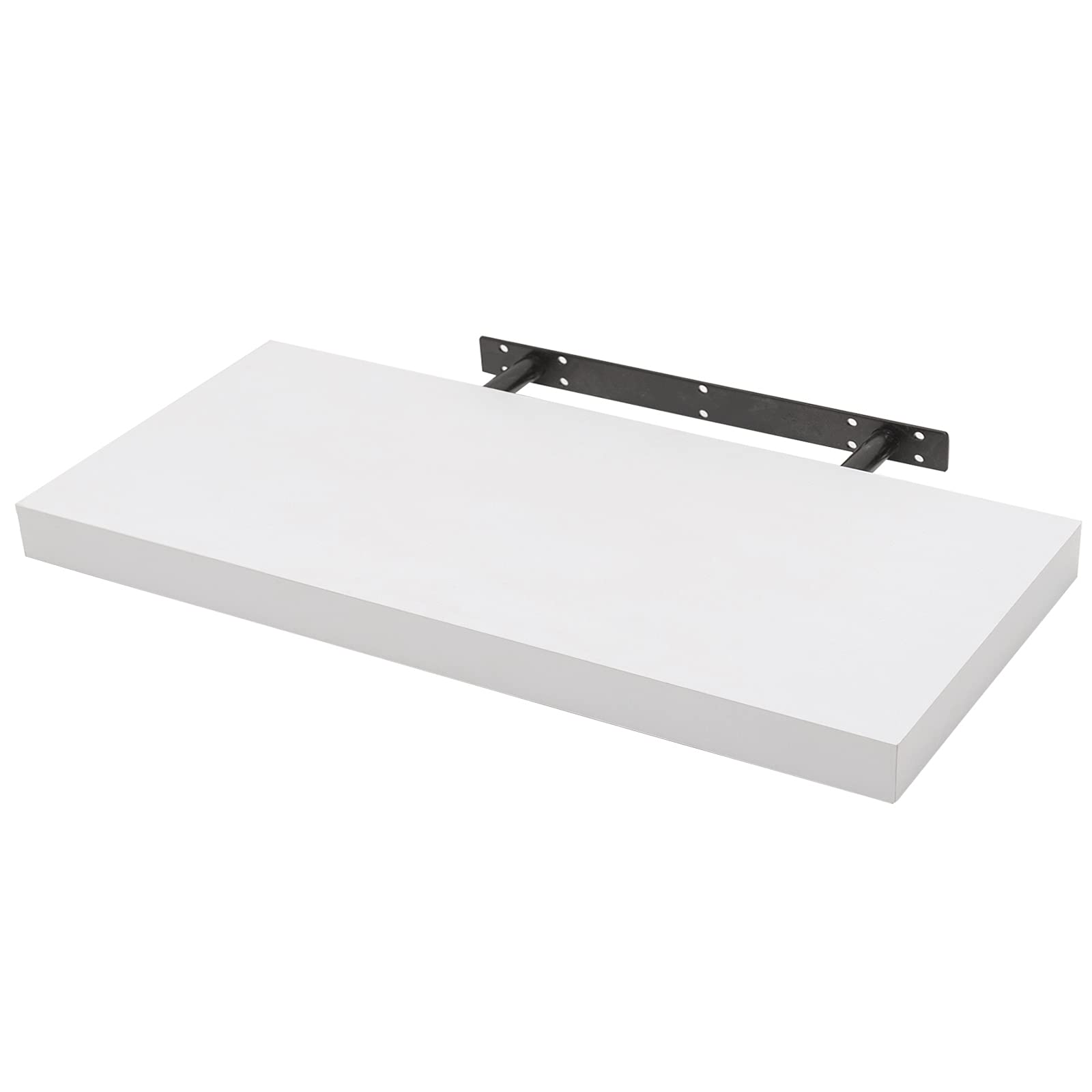 WOLTU 120cm Floating Shelf - White Wooden Wall Mounted Storage & Display Shelf for Living Room, Bathroom, Kitchen | Modern Home Decor & Organizer RG9315ws