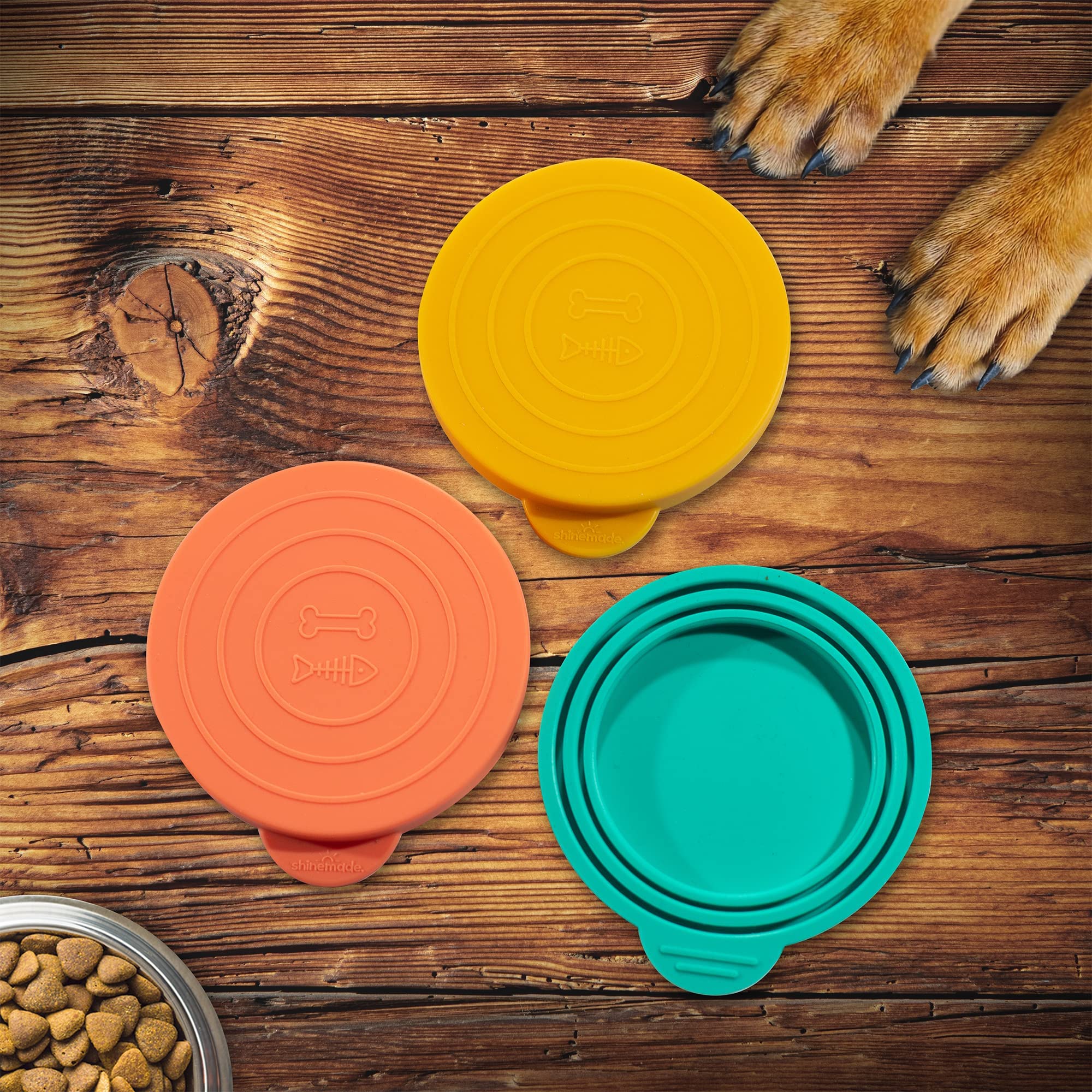Airtight Silicone Pet Food Can Covers for Dogs & Cats - 3 Pack Reusable Wet Food Storage Lids to Keep Freshness | Perfect for Canned Food, Kibble Storage & Travel Use