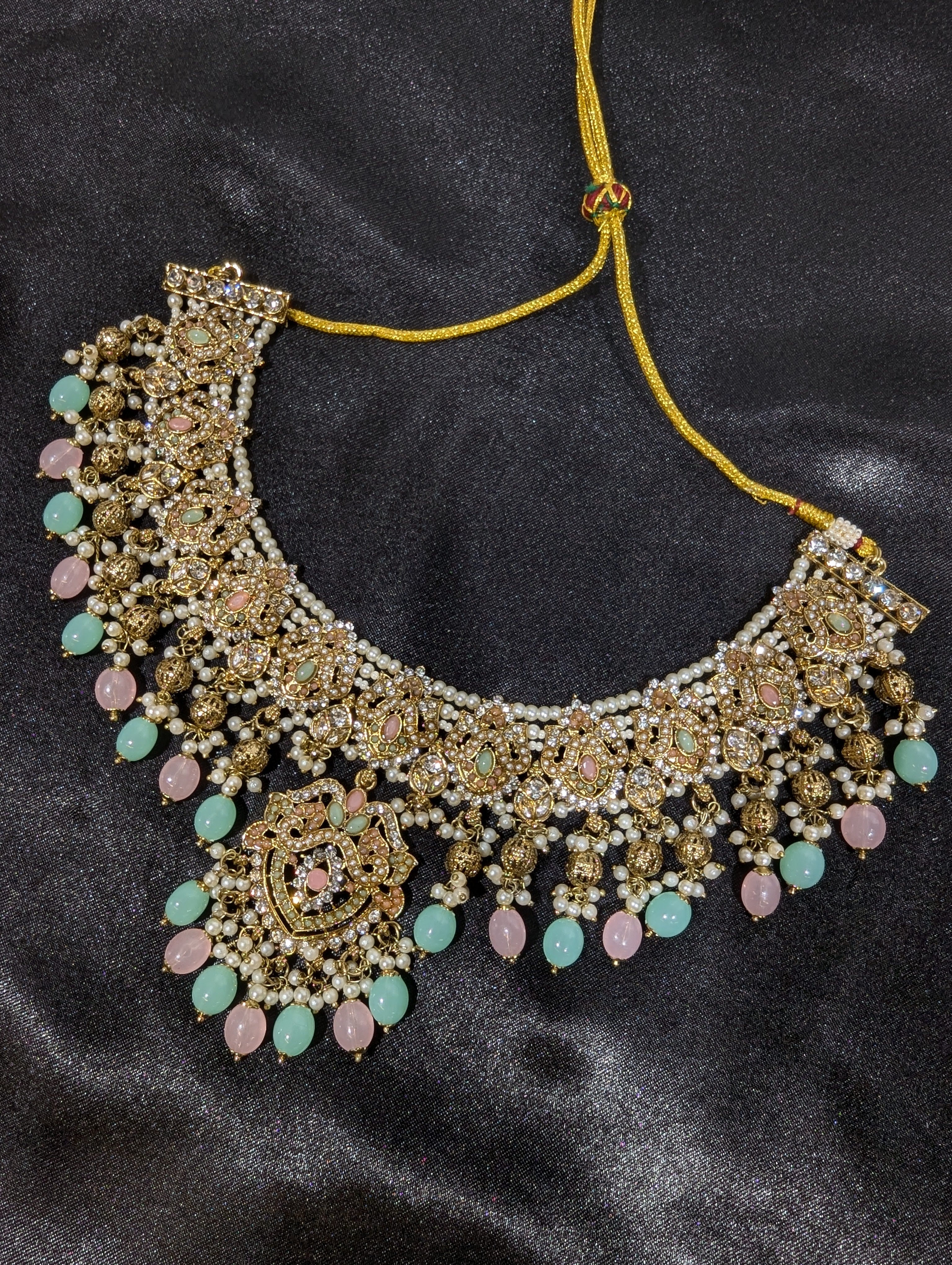 Elegant Sonali Semi Bridal Jewelry Set for Weddings, Engagements & Special Occasions | Gold-Plated Necklace & Earrings Set | Perfect for Bridal Shower, Anniversary & Evening Parties