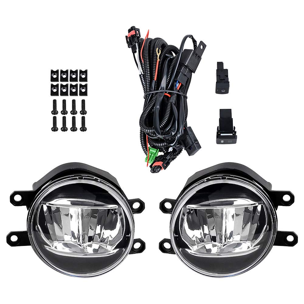 Pair of Car LED DRL Daytime Running Lights with Yellow Turn Signal & Fog Light - Xenon White Driving Lights Compatible with Toyota Camry XSE SE 2018-2020 Models | Perfect for Night Driving & Enhanced Visibility