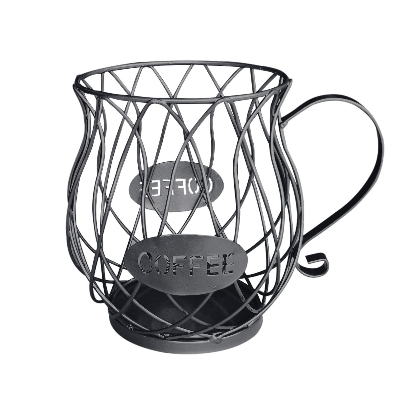 Youngnet Bar Storage Pod - Counter Holder Cup-Shaped Rack for Coffee, Kitchen, Dining & Bar | Dish Rack Organizer for Sink (Large, Black) | Perfect for Home, Office & Restaurant Use