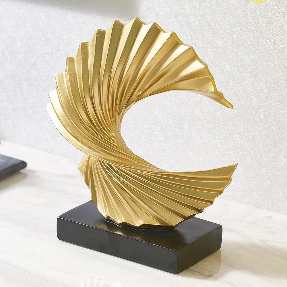 Modern Abstract Resin Sculpture for Home & Office Decor - Elegant White Decorative Sculptures, Room Ornaments & Interior Design Accents | Perfect for Living Room, Bedroom, Workspace & Gift Giving