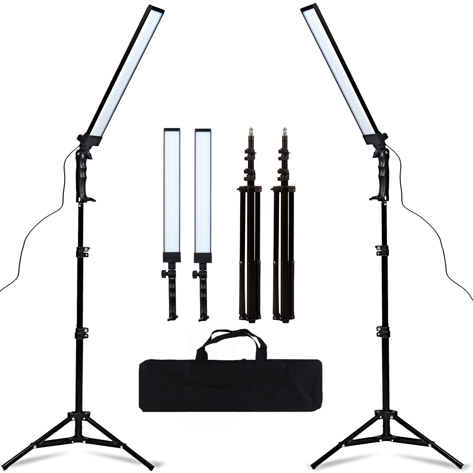 GSKAIWEN Professional LED Photography Lighting Kit - 5500K Adjustable Studio Lights with Stand, Tripod & Carry Bag - Perfect for YouTube Videos, Product Photography & Live Streaming
