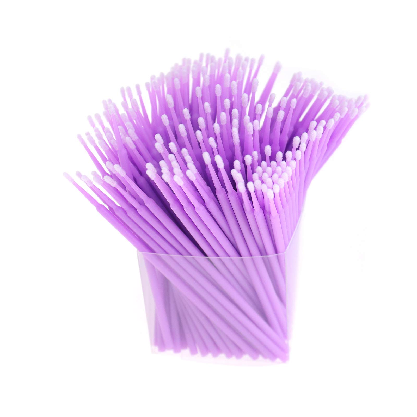 400 PCS Disposable Micro Applicator Brushes for Eyelash Extensions - 2.0mm Fine Tip Microswab Mascara Wands - Perfect for Lash Remover, Makeup Application & Salon Use (Light Purple)