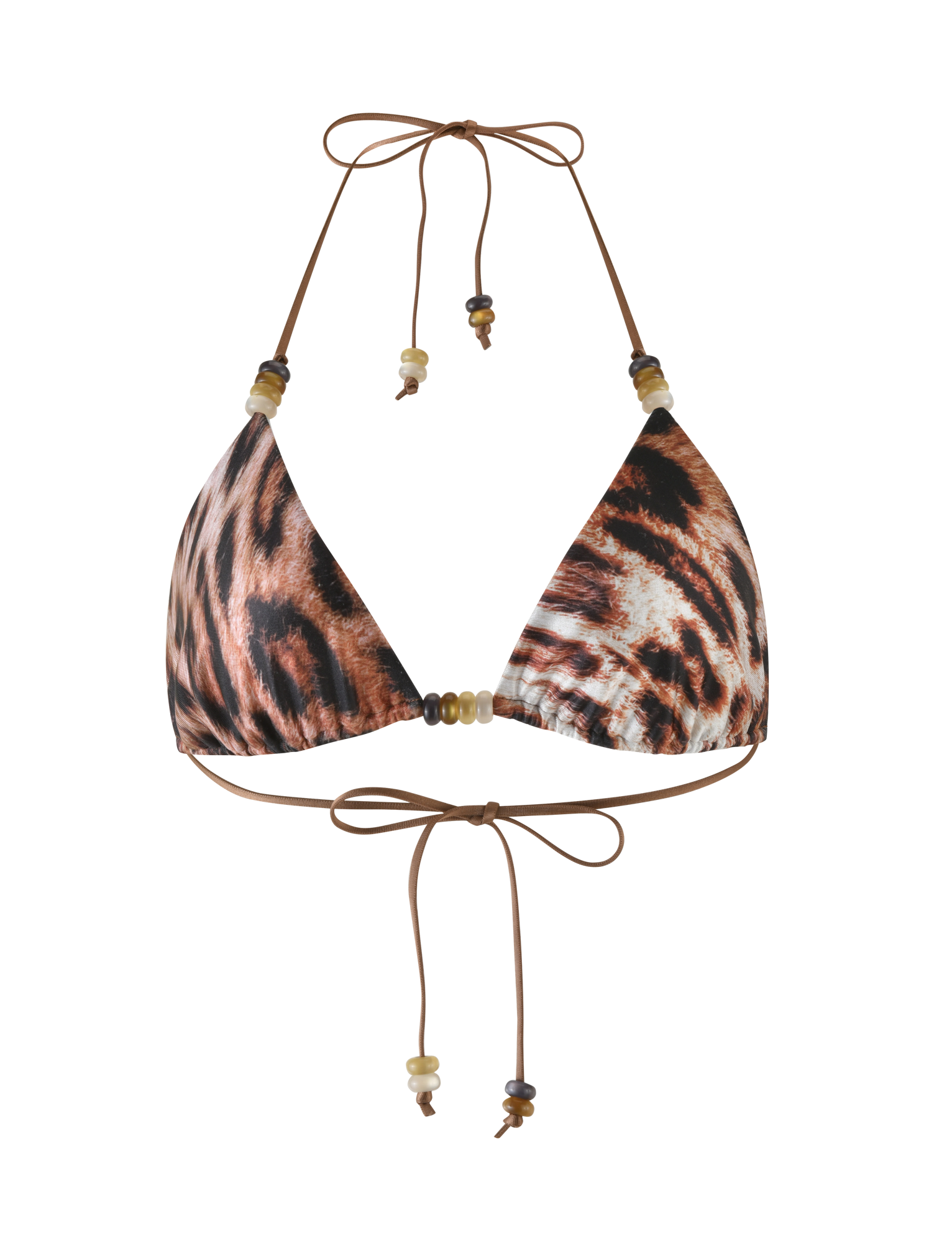 FINLEA Women's Bikini Top - Neutral Leopard Print Swimwear for Beach & Pool | Sexy Leopard Haze Design for Summer Vacation & Tropical Getaways