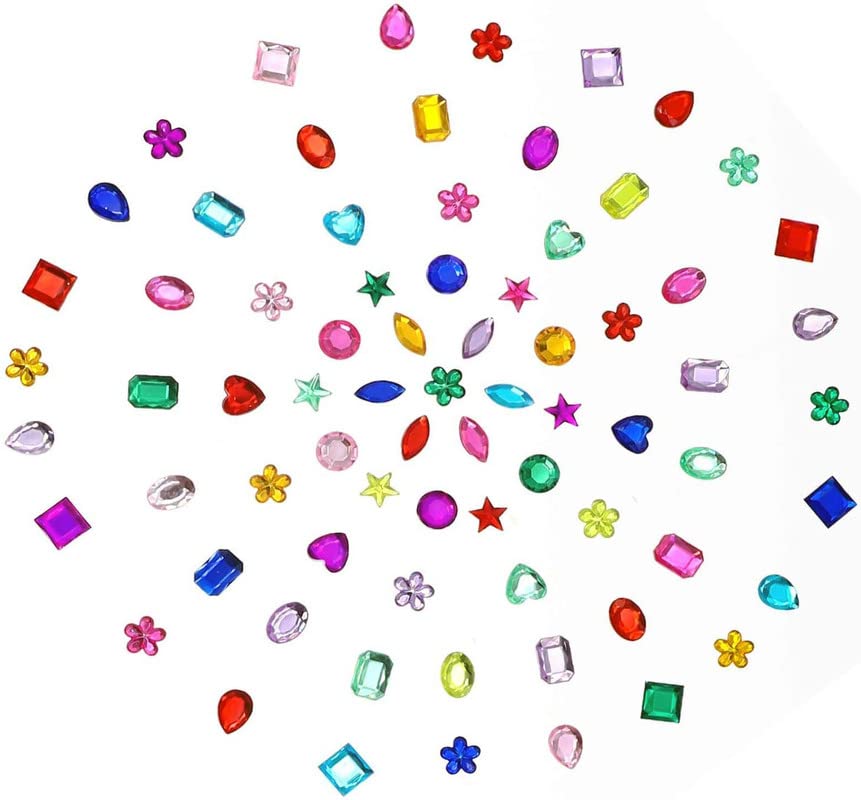 150 Pcs Mixed Size Acrylic Flatback Rhinestones - 10-15mm DIY Gems & Jewels for Arts, Crafts, Jewelry Making, Scrapbooking & Nail Art Decoration