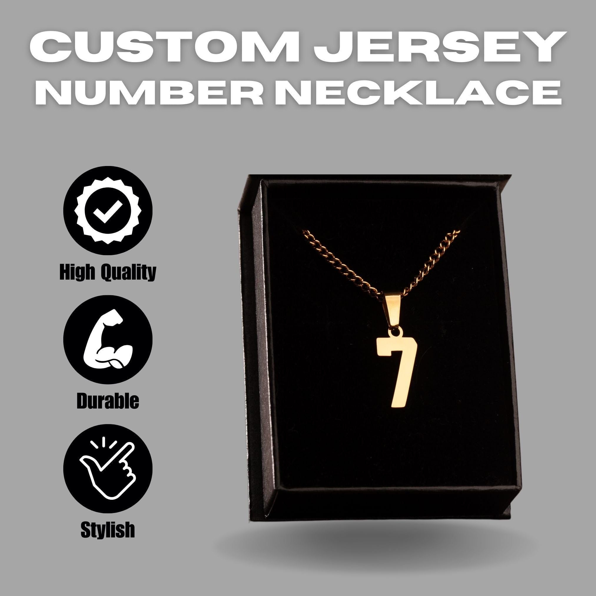 Custom Number Necklace 00-99 - Personalized Jersey Number Chain for Baseball, Football & Softball - Senior Gifts & Sports Fan Jewelry - Perfect for Games, Graduation & Team Spirit