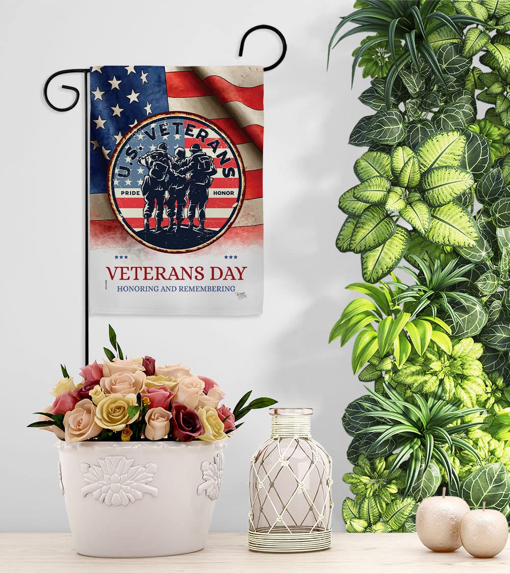 US Veterans Garden Flag Set - Double-Sided Military Yard Banner for Armed Forces Day & Home Decor