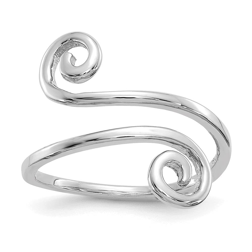 14K White Gold Swirl Toe Ring for Women - Elegant Foot Jewelry for Beach, Summer & Pedicure Occasions | Diamond2Deal Fine Jewelry