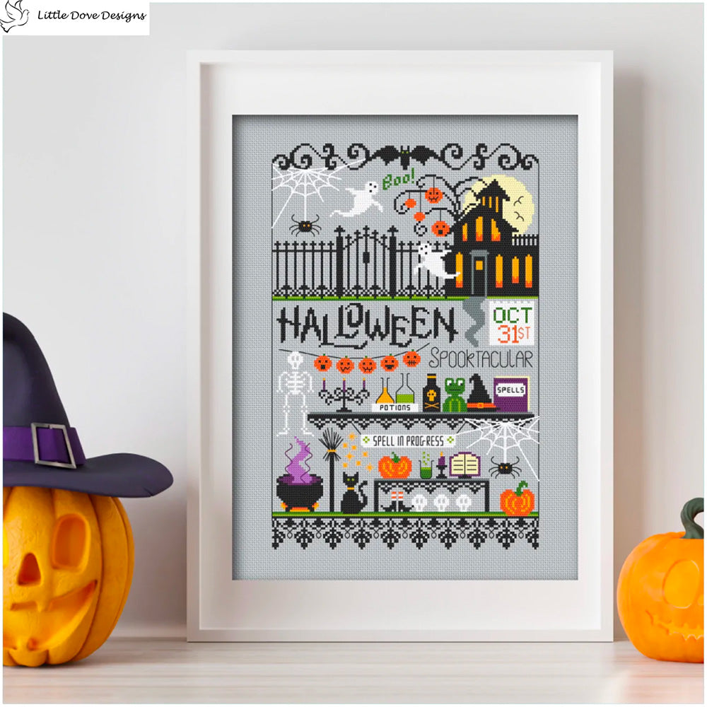 Halloween Cross Stitch Pattern - Spooky Embroidery Kit for DIY Home Decor, Costume Accessories & Party Favors | Perfect for Crafting, Seasonal Decorations & Gift Making