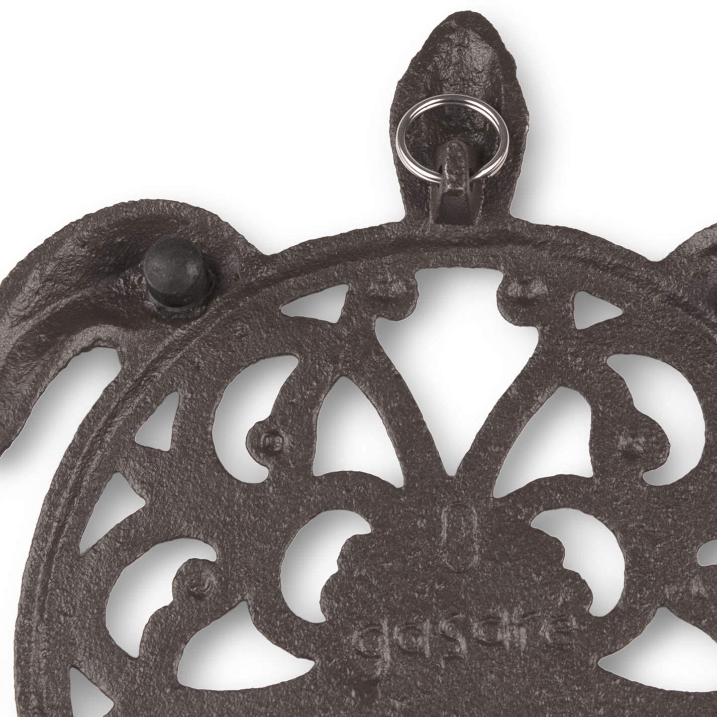 Cast Iron Trivet for Hot Pots & Pans - Sea Turtle Design with Rubber Feet - Kitchen & Dining Decor
