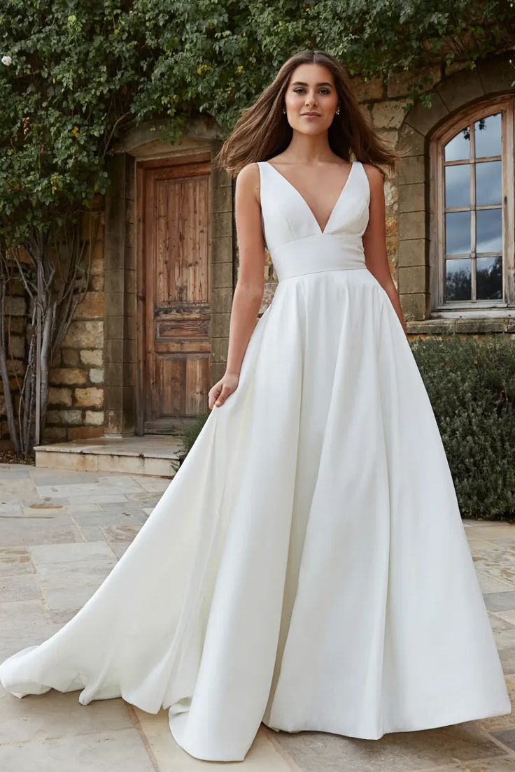 Jenny Yoo Channing Wedding Gown - Elegant A-Line Bridal Dress for Beach & Garden Ceremonies