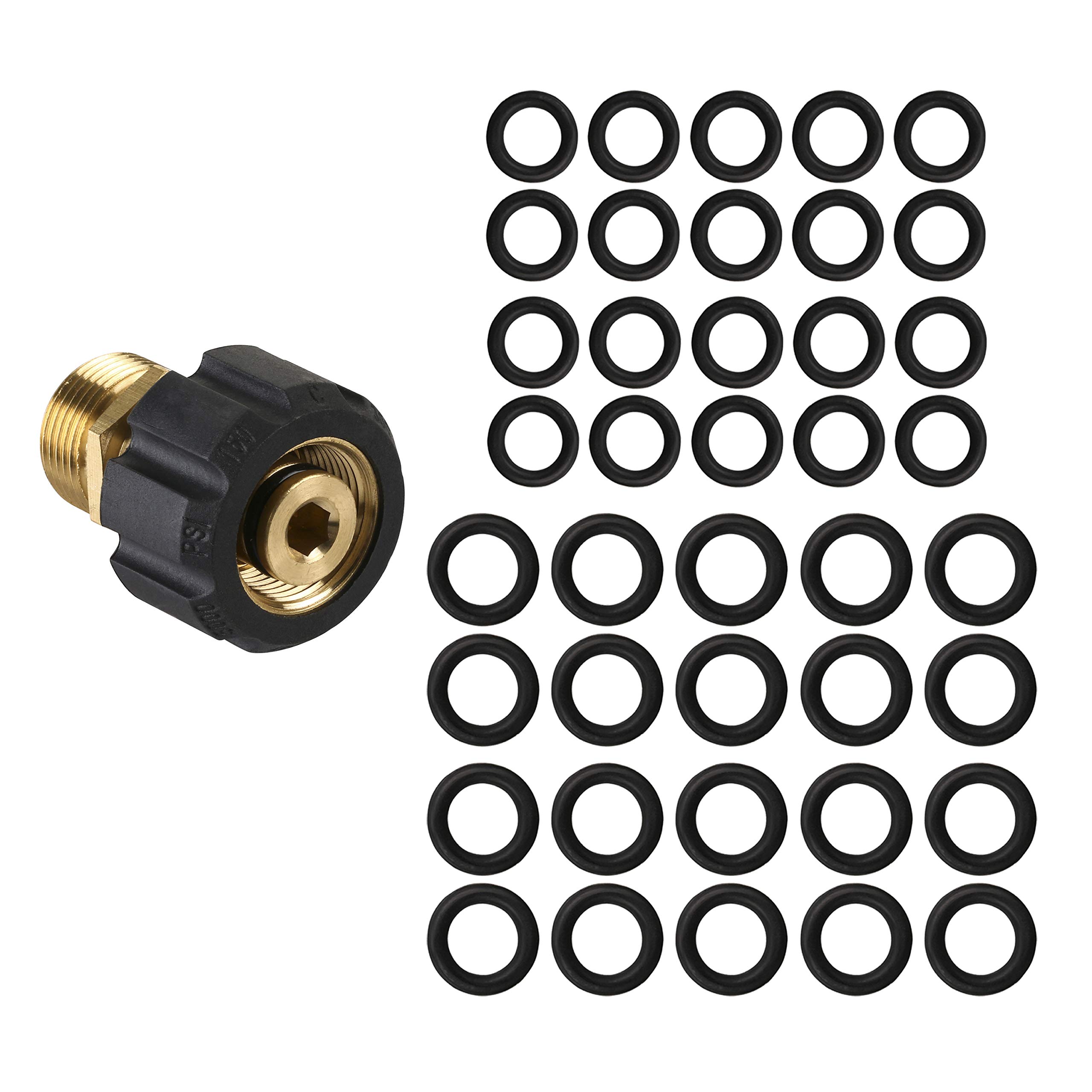 M MINGLE Pressure Washer Adapter & O-Ring Kit - High Pressure Washer Hose Connector Replacement Parts for Home Cleaning, Car Washing, Deck & Patio Maintenance