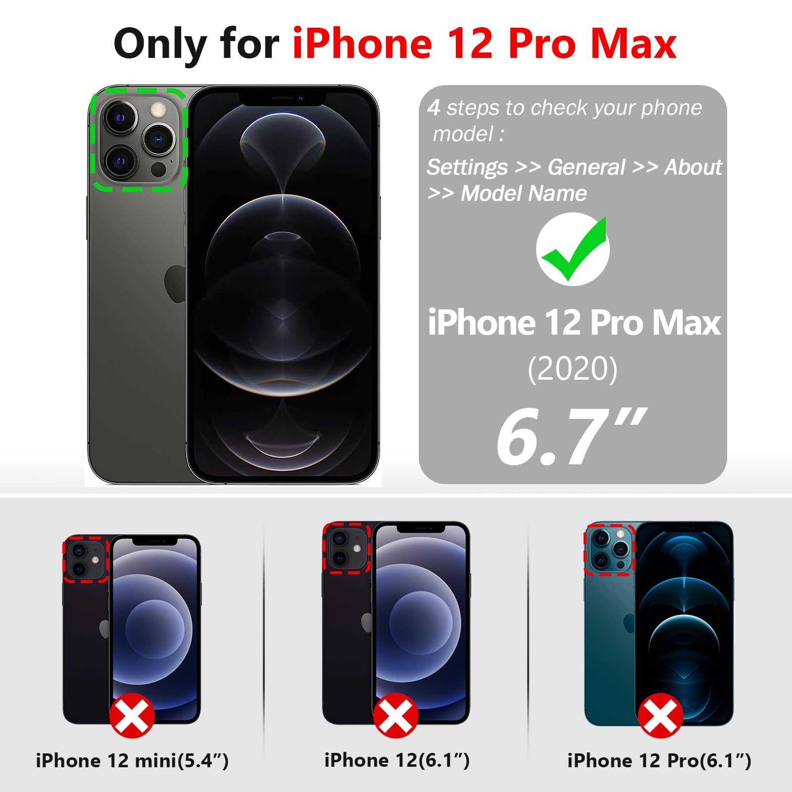 Magnetic Detachable Wallet Case for iPhone 12 Pro Max 6.7